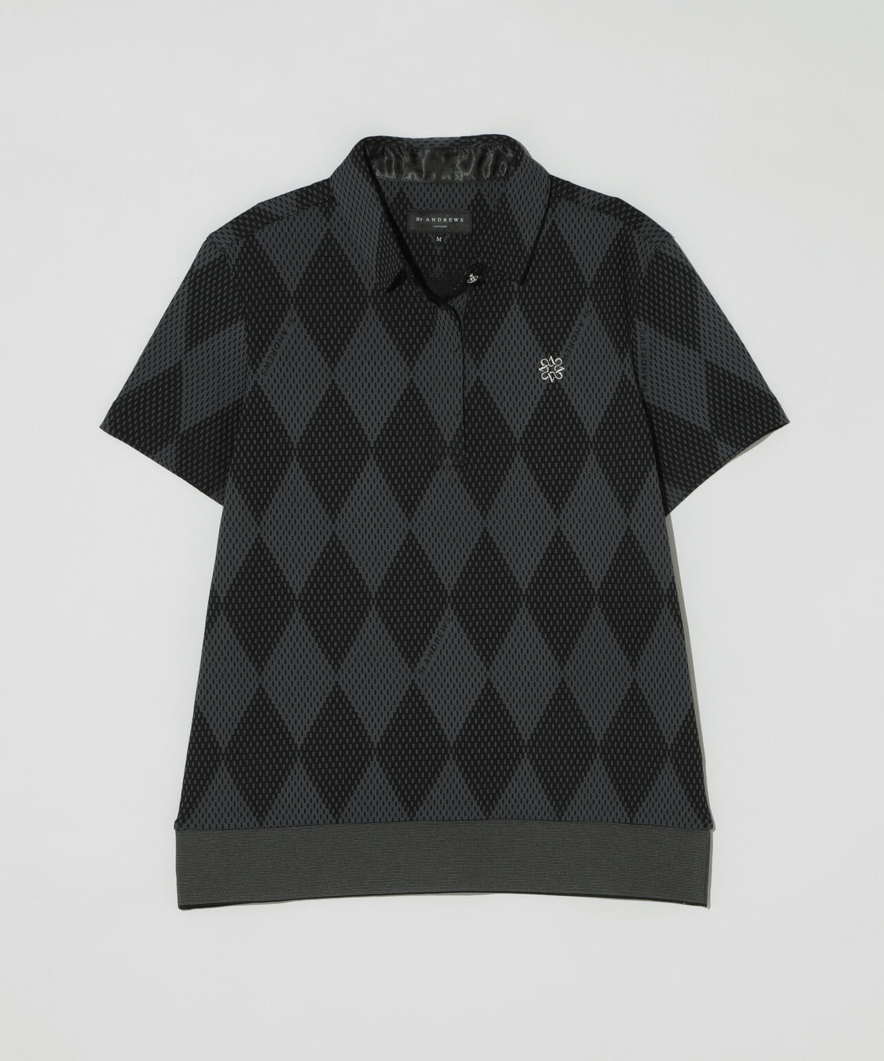 【UVカット】ダイヤジャガード半袖シャツ (WOMENS)