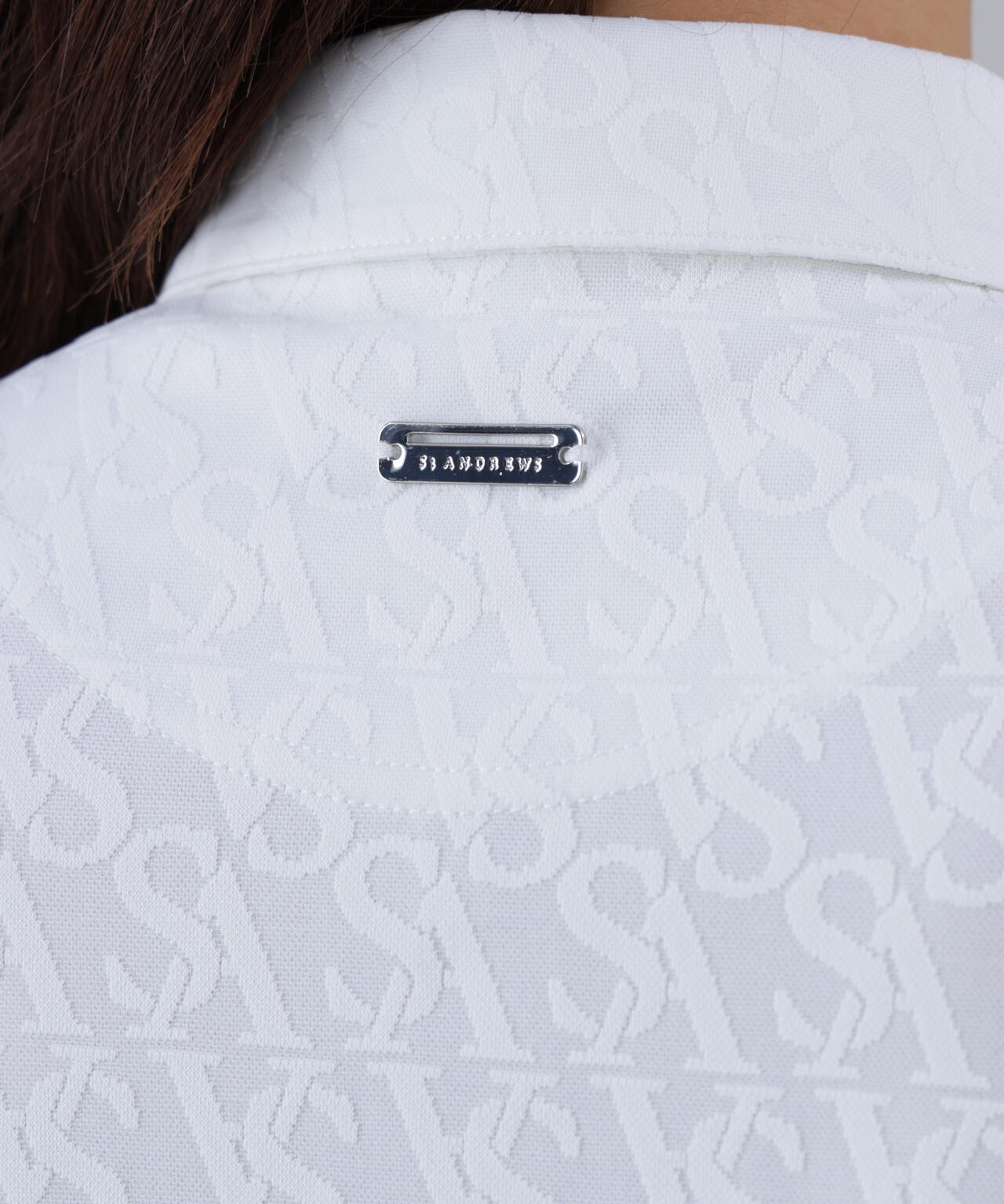 【吸水速乾】SAロゴジャガード無地半袖シャツ (WOMENS)