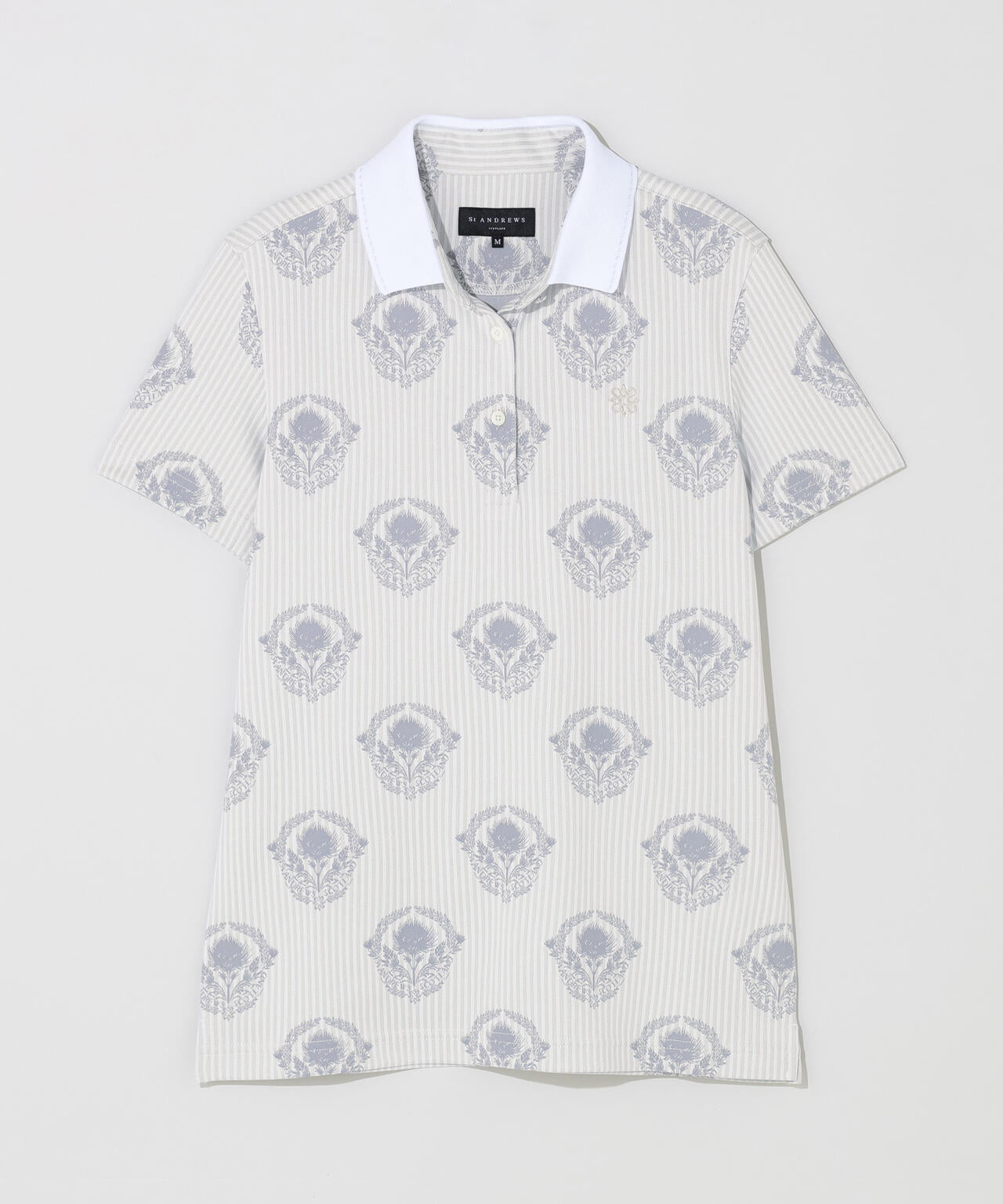 ロンドンストライプアザミジャガード半袖ポロシャツ (WOMENS)