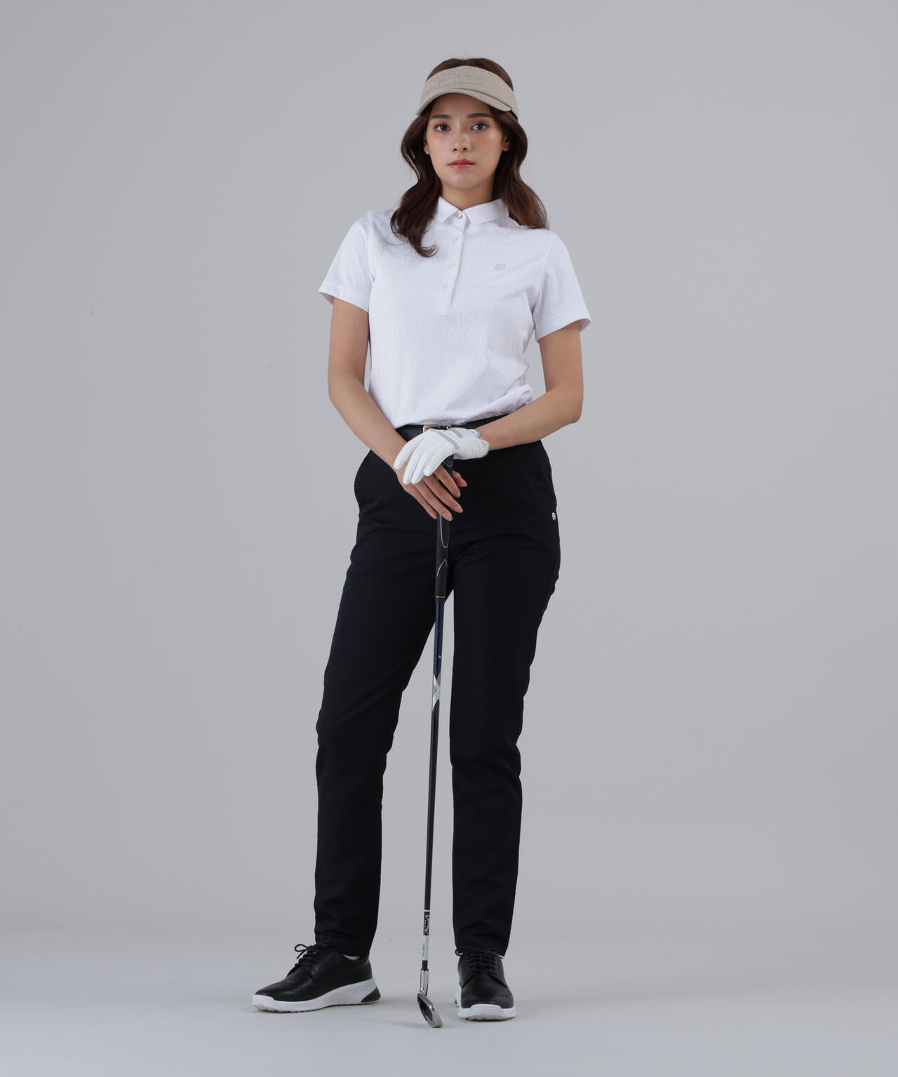 ダブルロゴジャガード無地半袖シャツ (WOMENS)