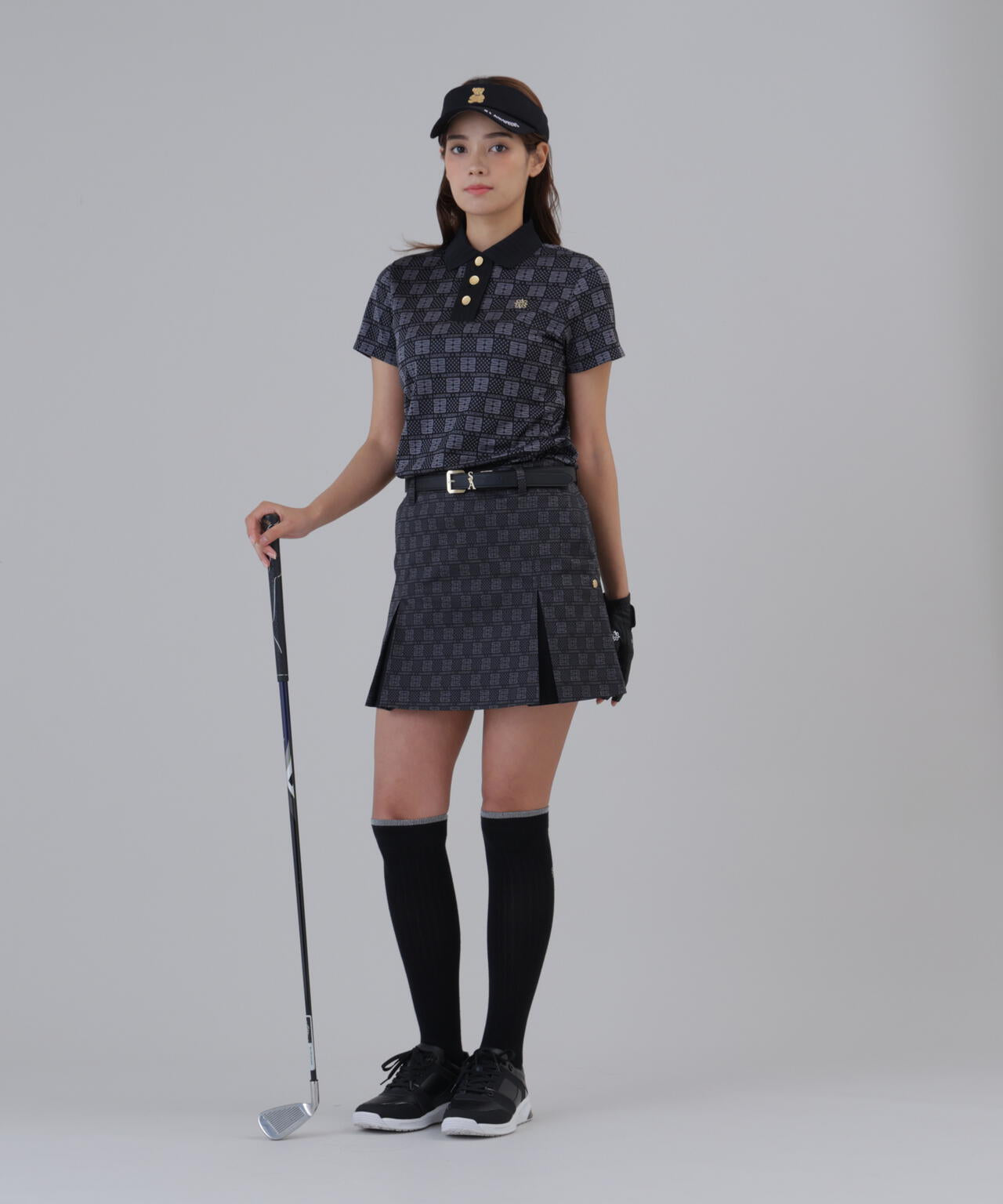 【吸水速乾】SAモノグラムジャガード半袖ポロシャツ (WOMENS)