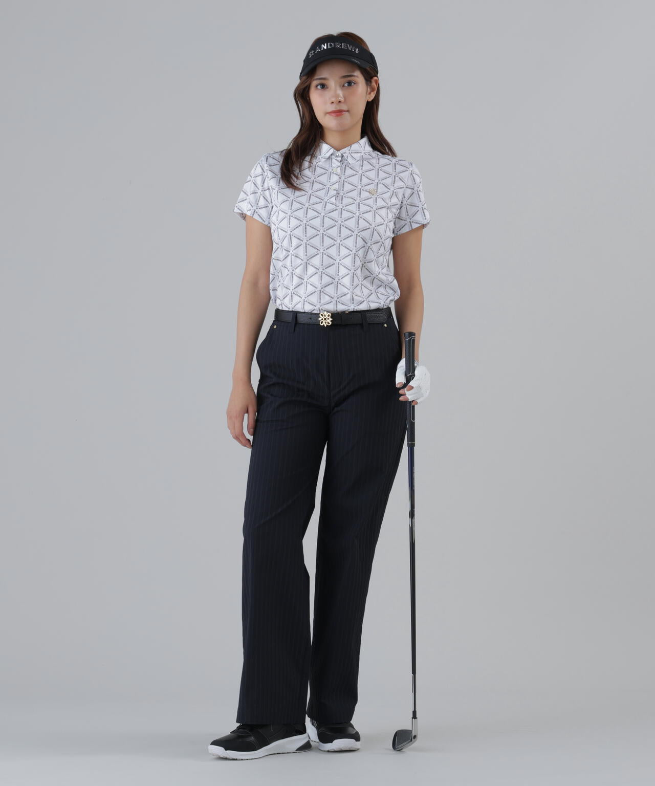 【吸水速乾】COOLMAXライアングルロゴプリント半袖シャツ (WOMENS)