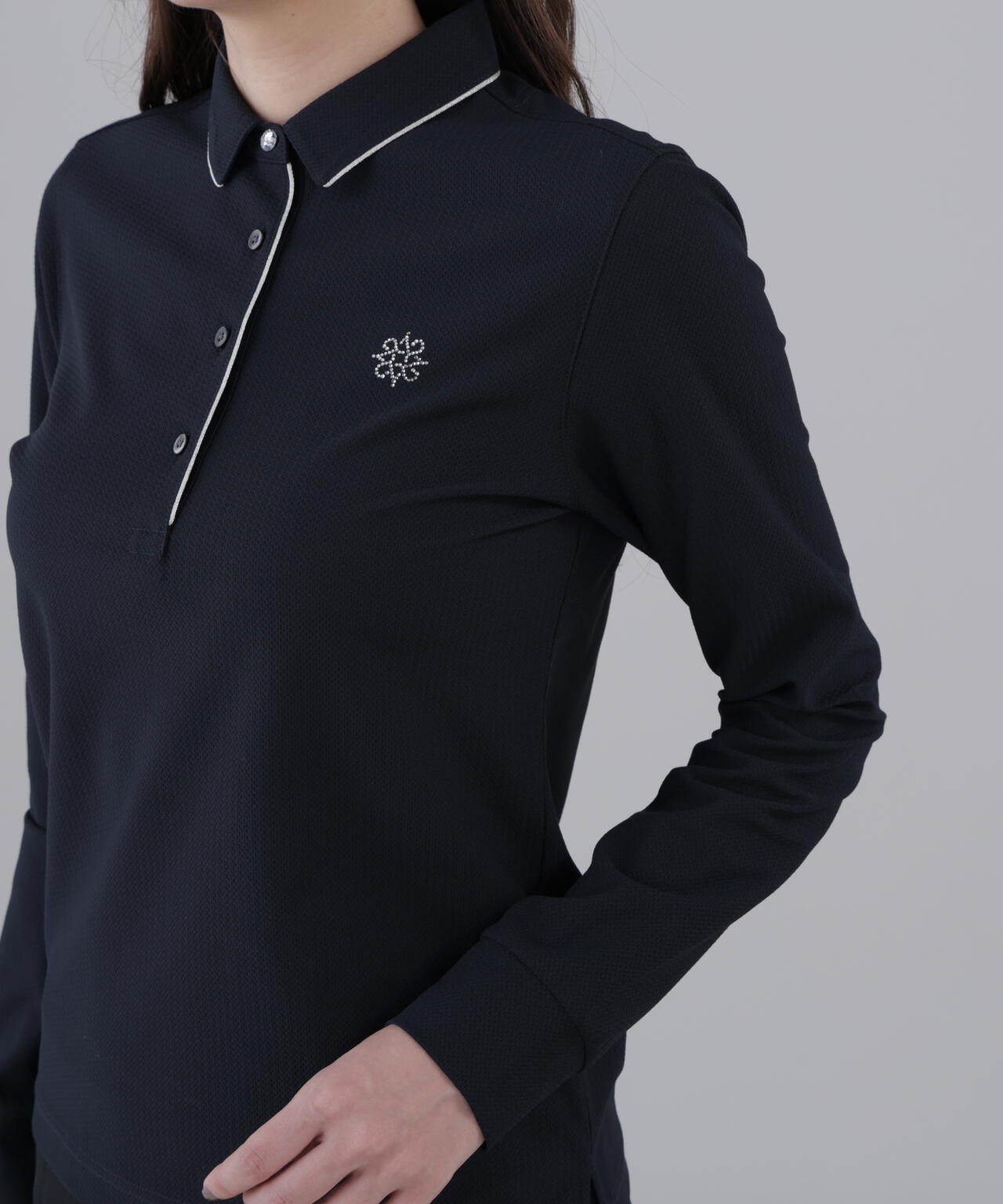 【吸水速乾】【UVカット】SPX裏使いジャガード長袖シャツ (WOMENS)