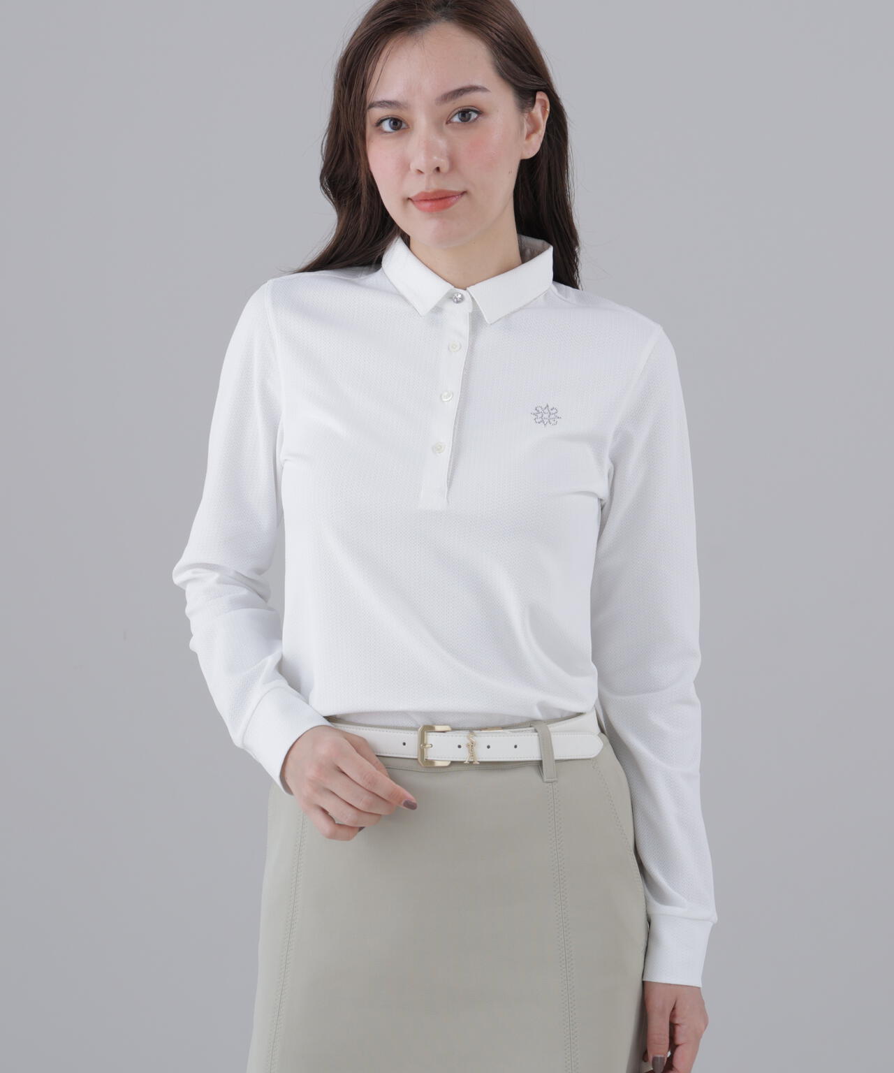 【吸水速乾】【UVカット】SPX裏使いジャガード長袖シャツ (WOMENS)