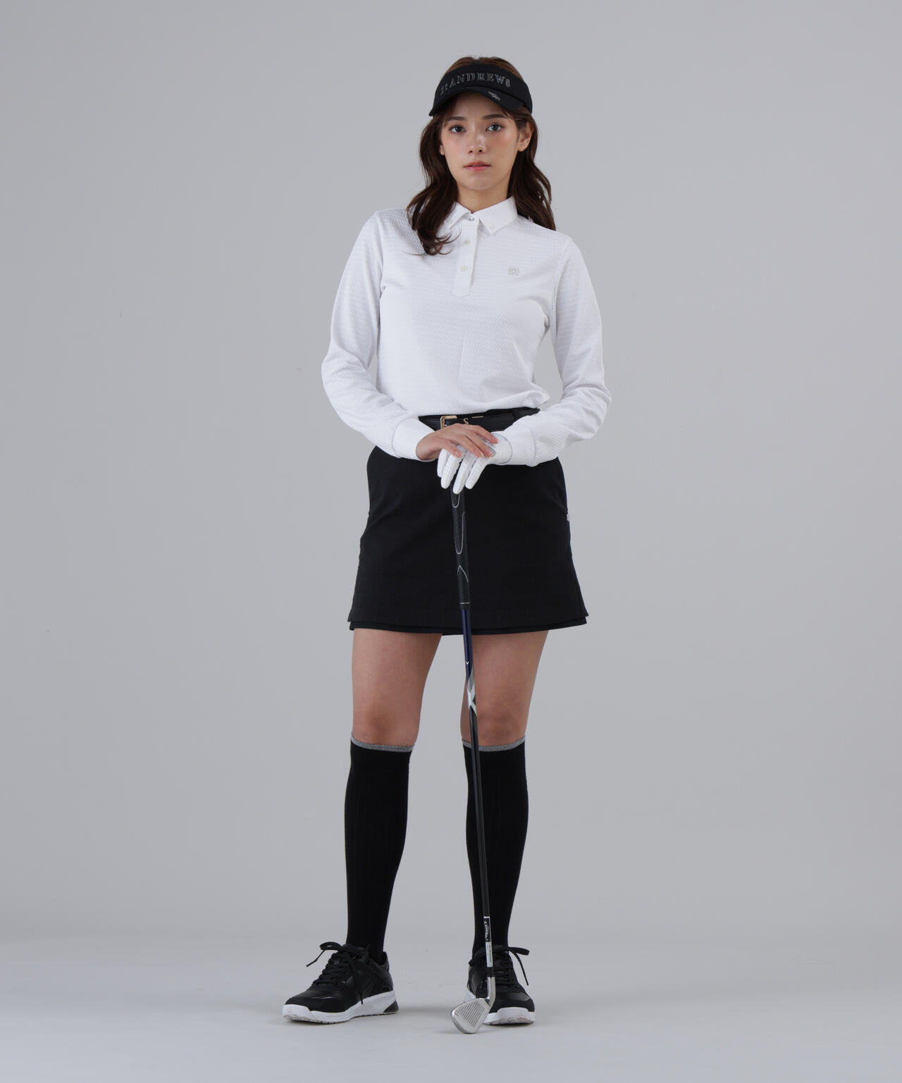 【吸水速乾】格子ジャガード長袖シャツ (WOMENS)
