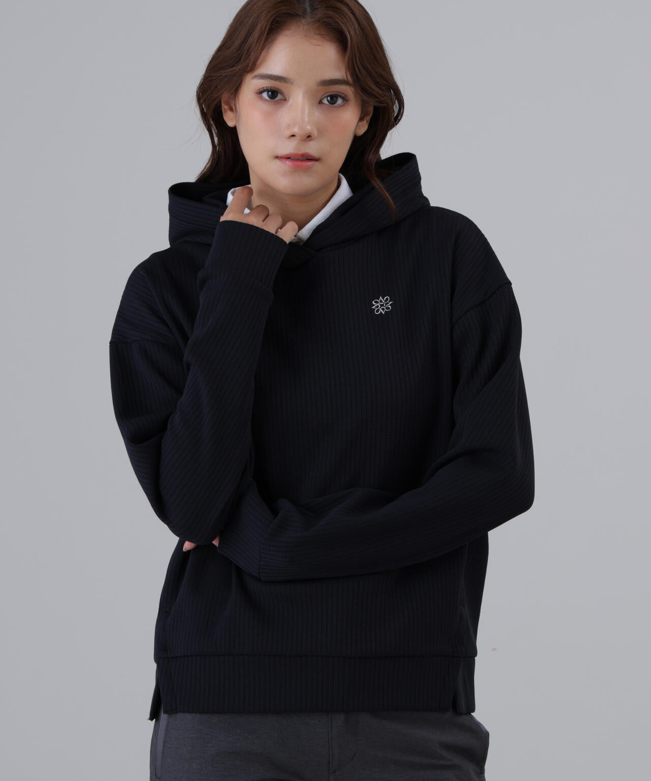 【吸水速乾】【UVカット】ダブル針抜きストライプフーディー (WOMENS)