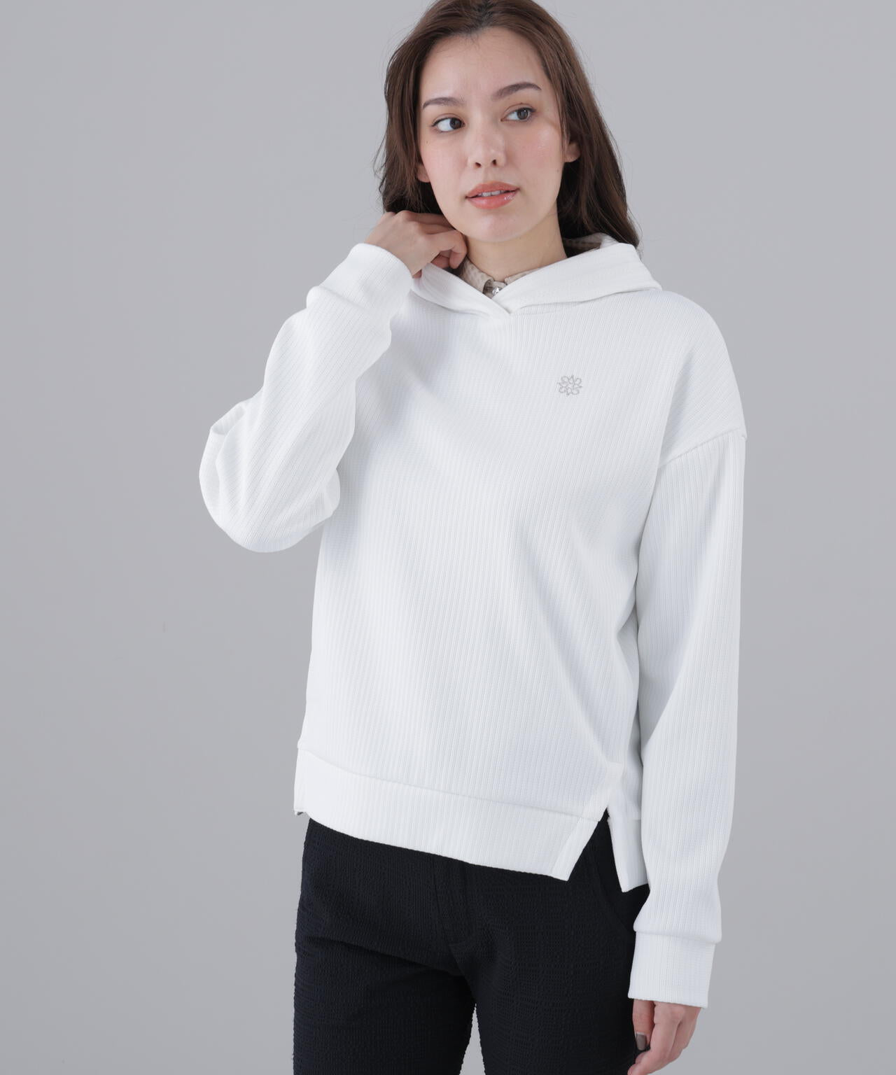 【吸水速乾】【UVカット】ダブル針抜きストライプフーディー (WOMENS)