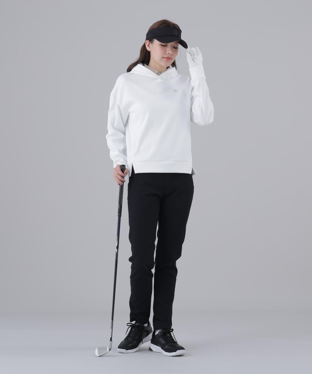 【吸水速乾】【UVカット】ダブル針抜きストライプフーディー (WOMENS)