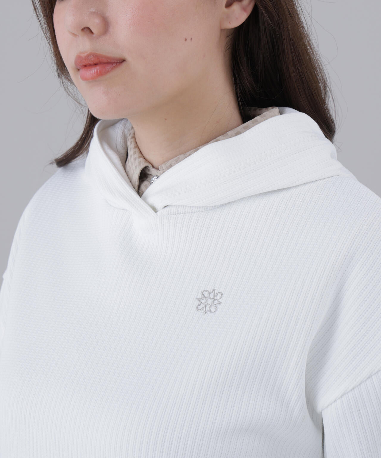 【吸水速乾】【UVカット】ダブル針抜きストライプフーディー (WOMENS)