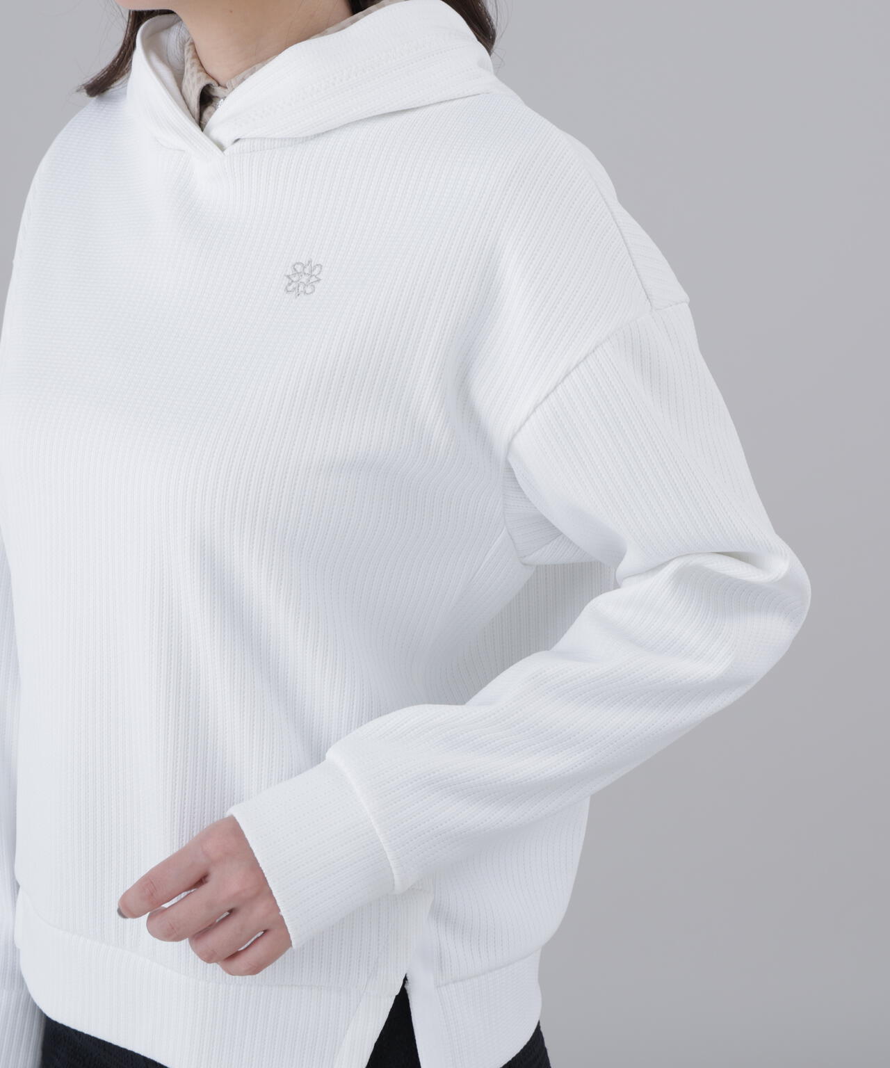 【吸水速乾】【UVカット】ダブル針抜きストライプフーディー (WOMENS)