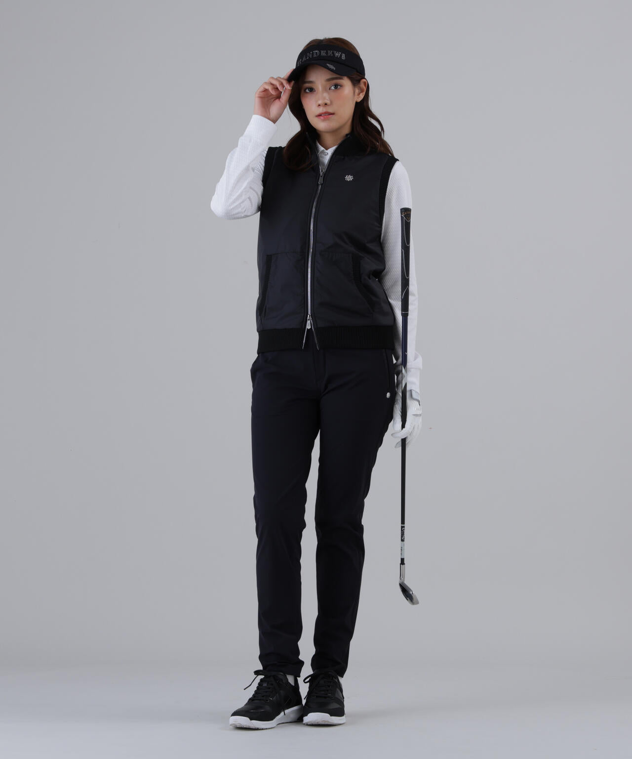 【防風】タフタ×ニットジップアップベスト (WOMENS)