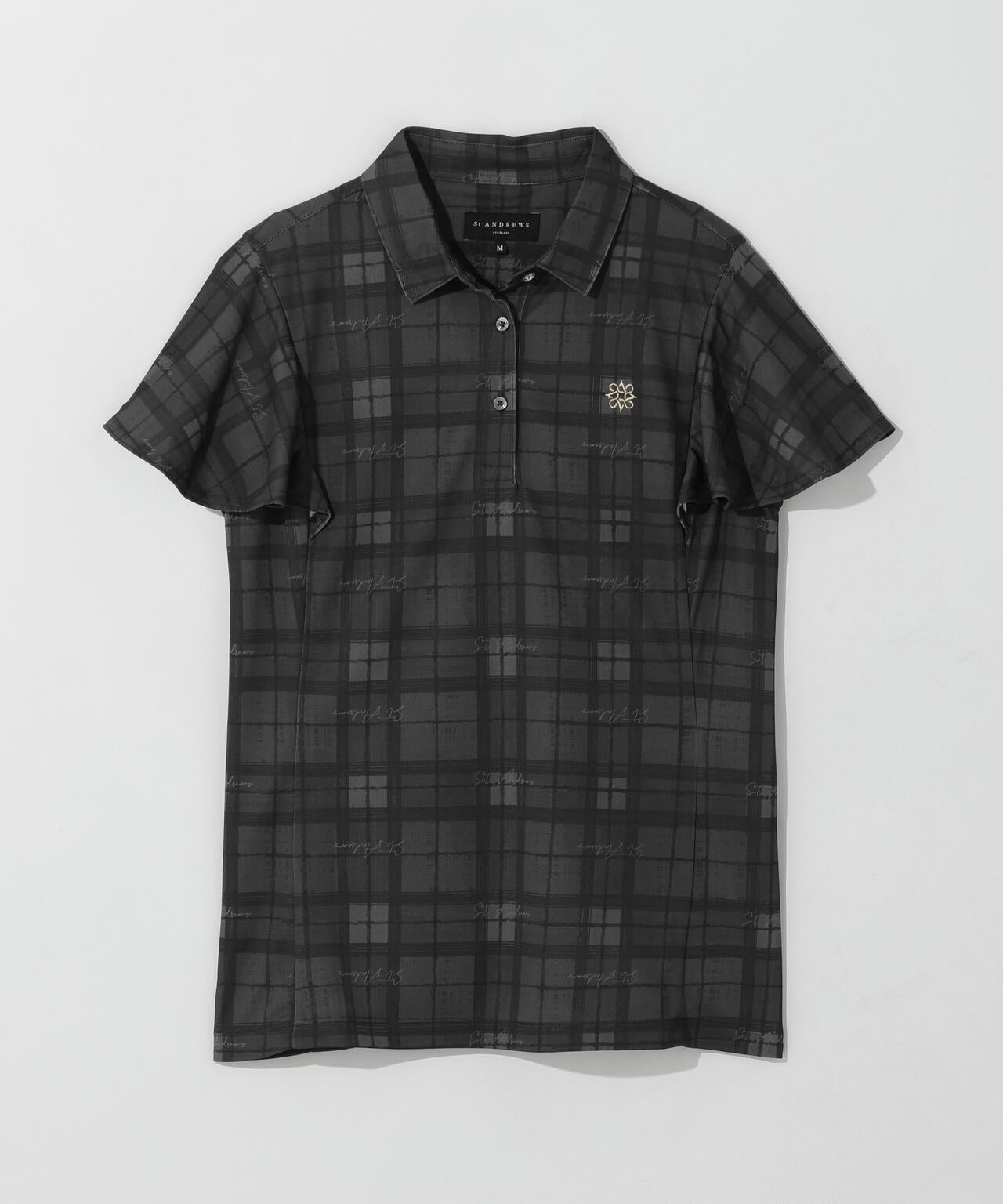 チェックプリント半袖シャツ (WOMENS)