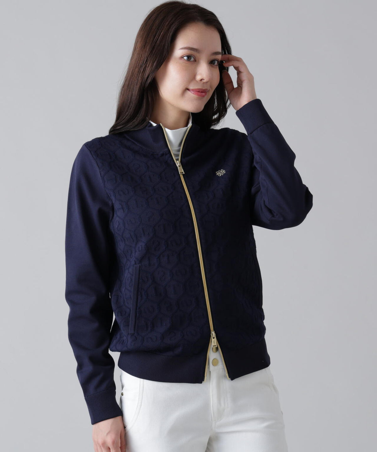 14GSTケーブルジャガードニットブルゾン (WOMENS)