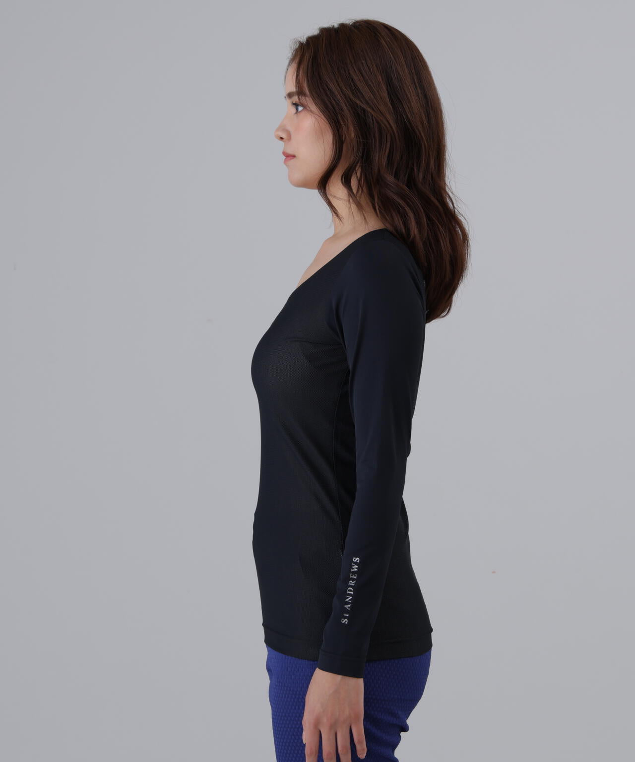 【吸水速乾】【UVカット】TWINCOT UV×メッシュ長袖Uネックインナー (WOMENS)