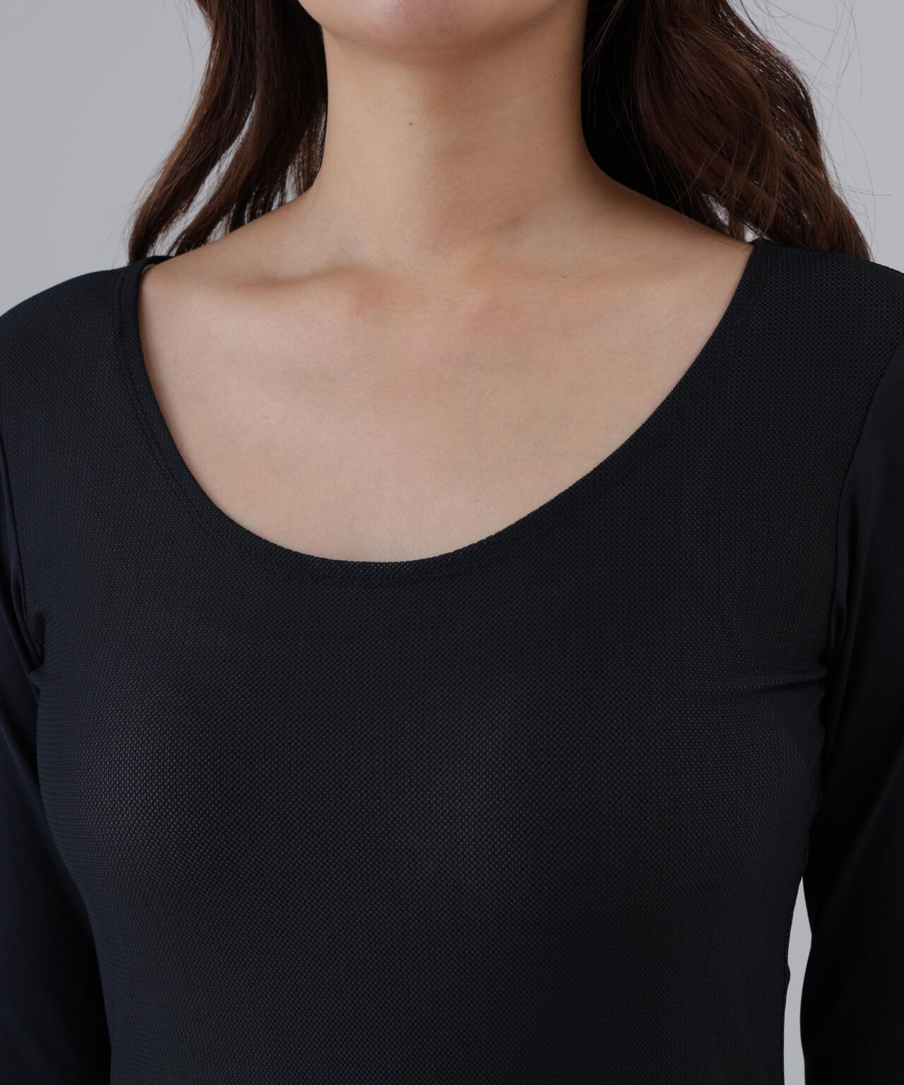 【吸水速乾】【UVカット】TWINCOT UV×メッシュ長袖Uネックインナー (WOMENS)