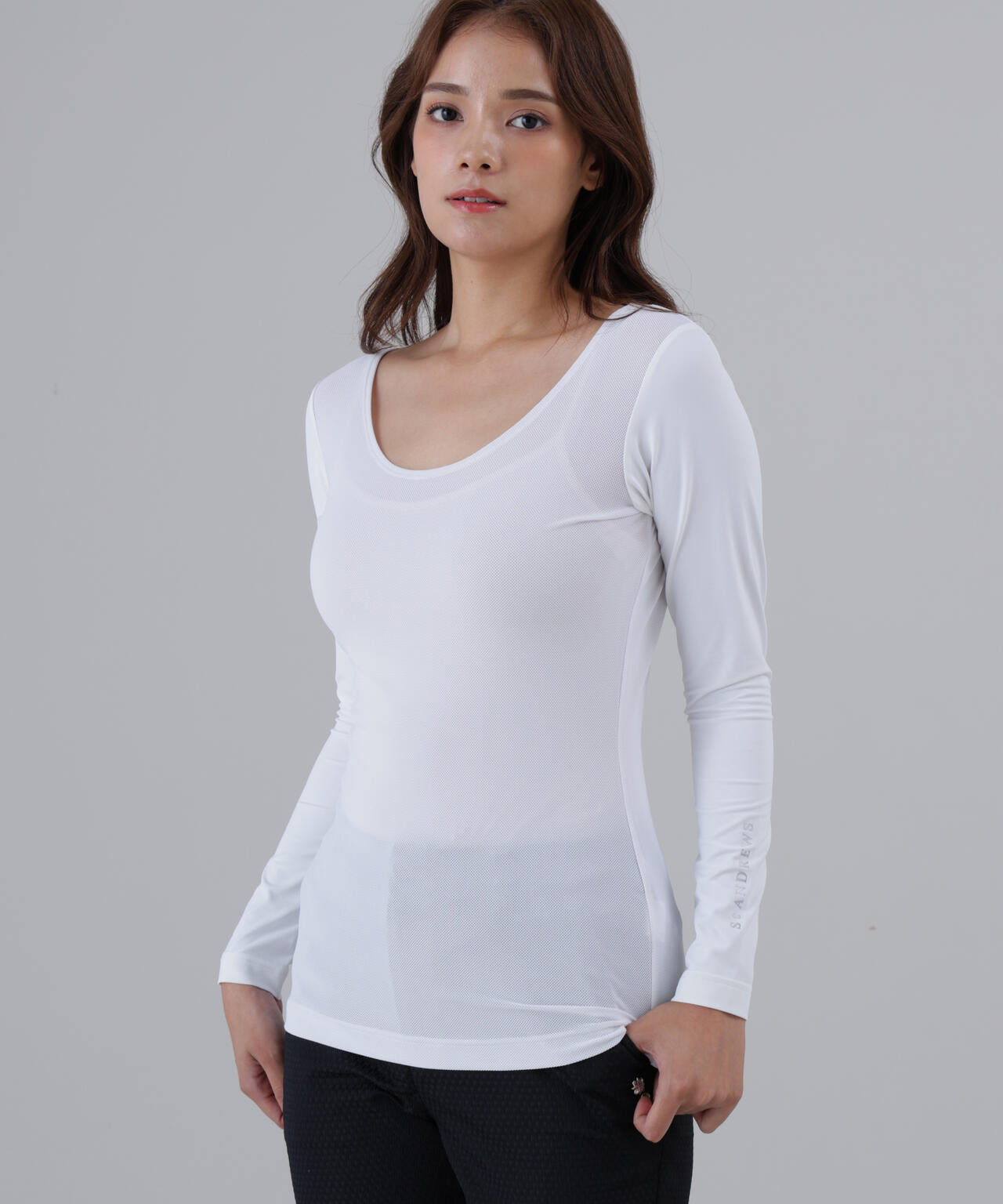 【吸水速乾】【UVカット】TWINCOT UV×メッシュ長袖Uネックインナー (WOMENS)