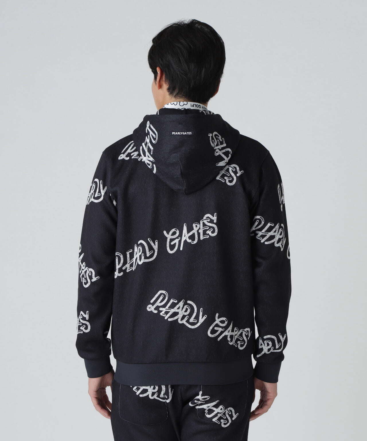 両面起毛ぷにぷにロゴ柄フルジップフーディ
