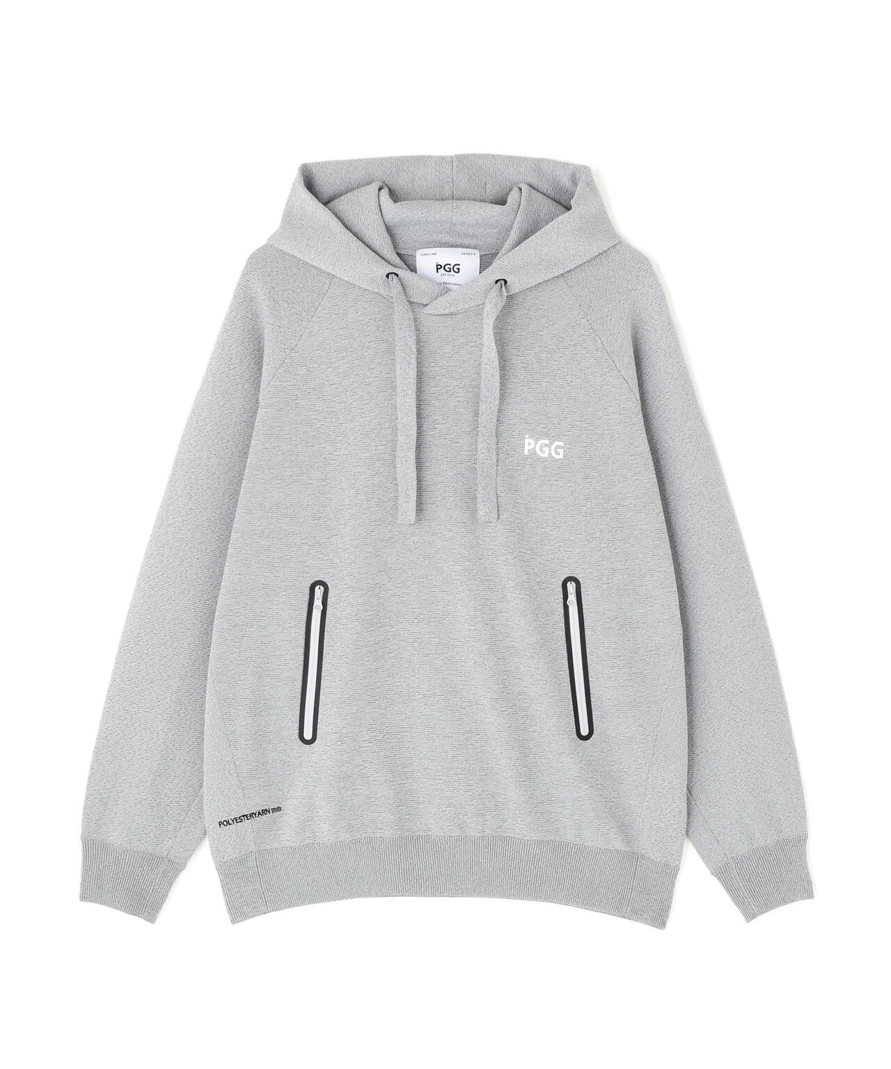 【PGG】【直営店舗&公式オンライン限定】ポリエステルヤーンmmニットフーディプルオーバー (MENS)