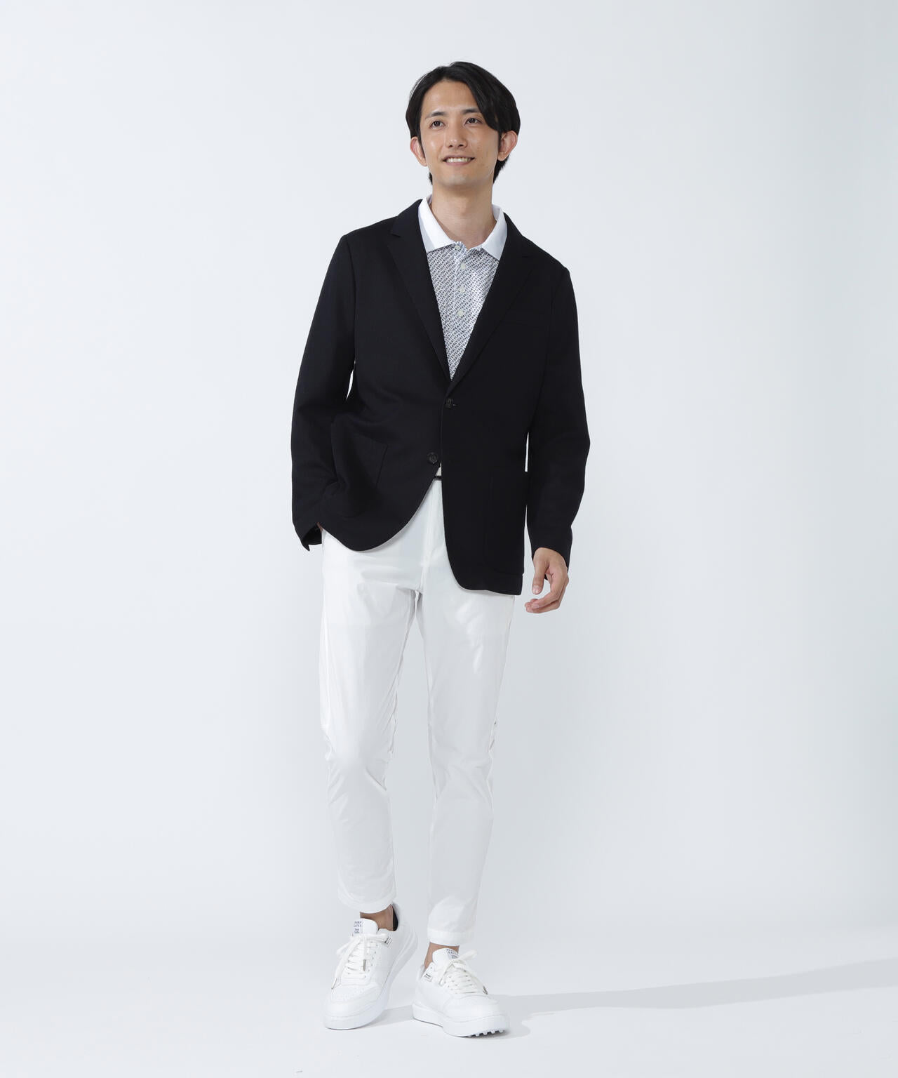 Pe/Wメランジジャージ テーラードジャケット＜ESSENTIAL SERIES＞