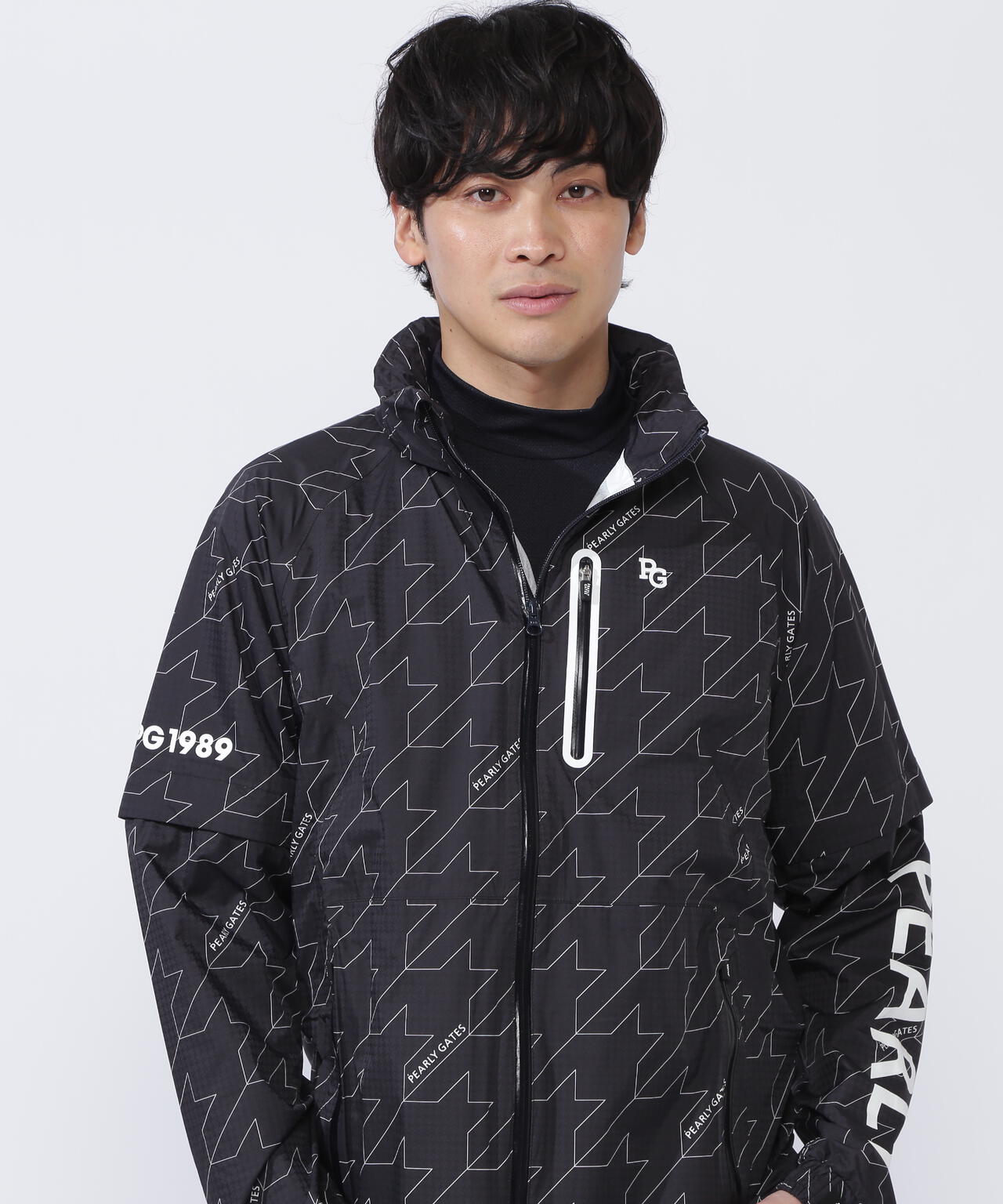 CRAFTEVOフルジップアップレインジャケット ＜ロゴ/千鳥柄＞ (MENS)