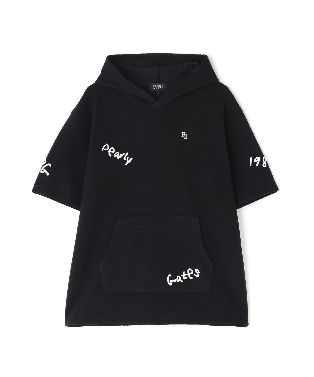 【PG is PG】 ストレッチフリース半袖フーディプルオーバー