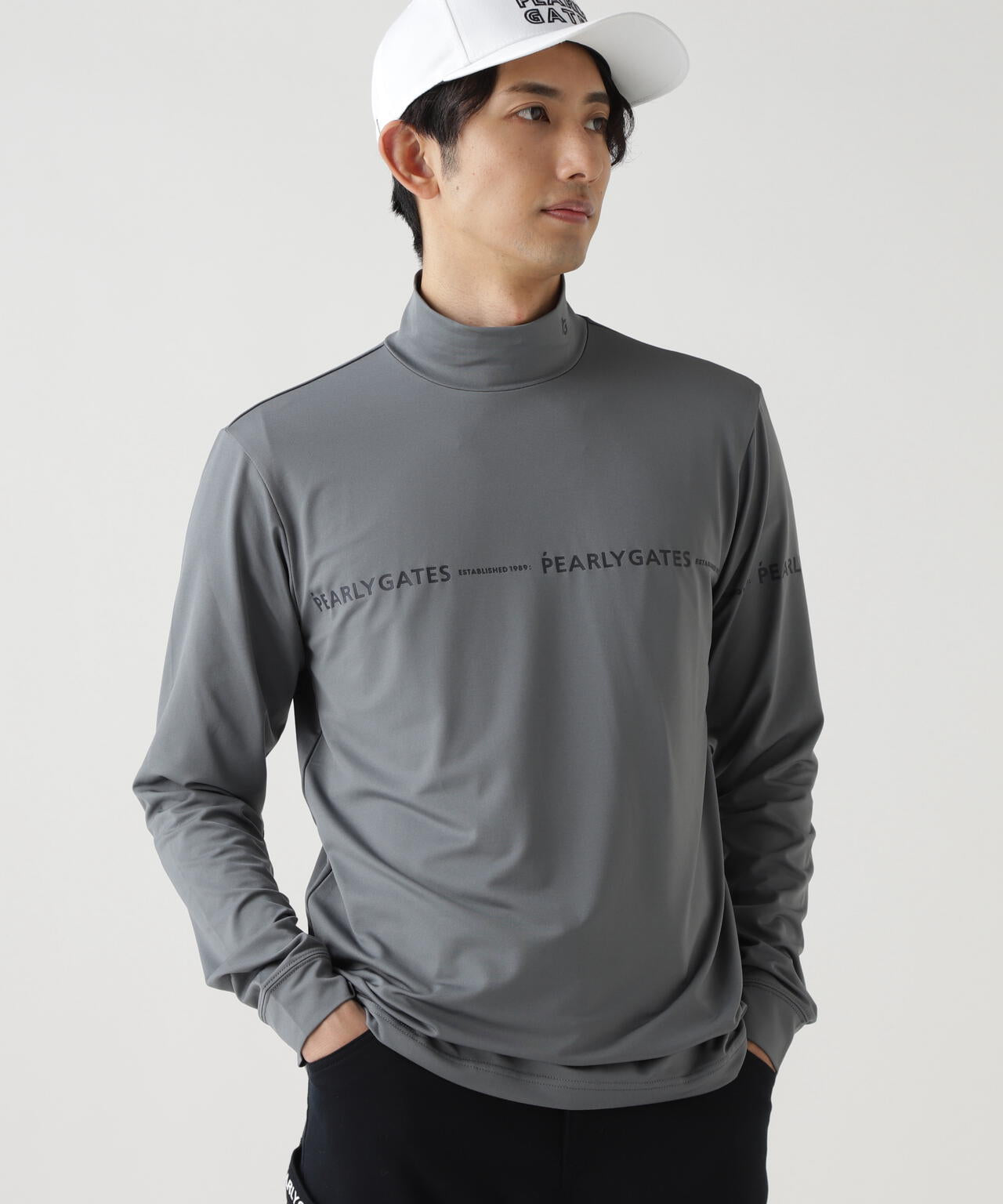 37.5ベア天竺長袖ハイネックカットソー