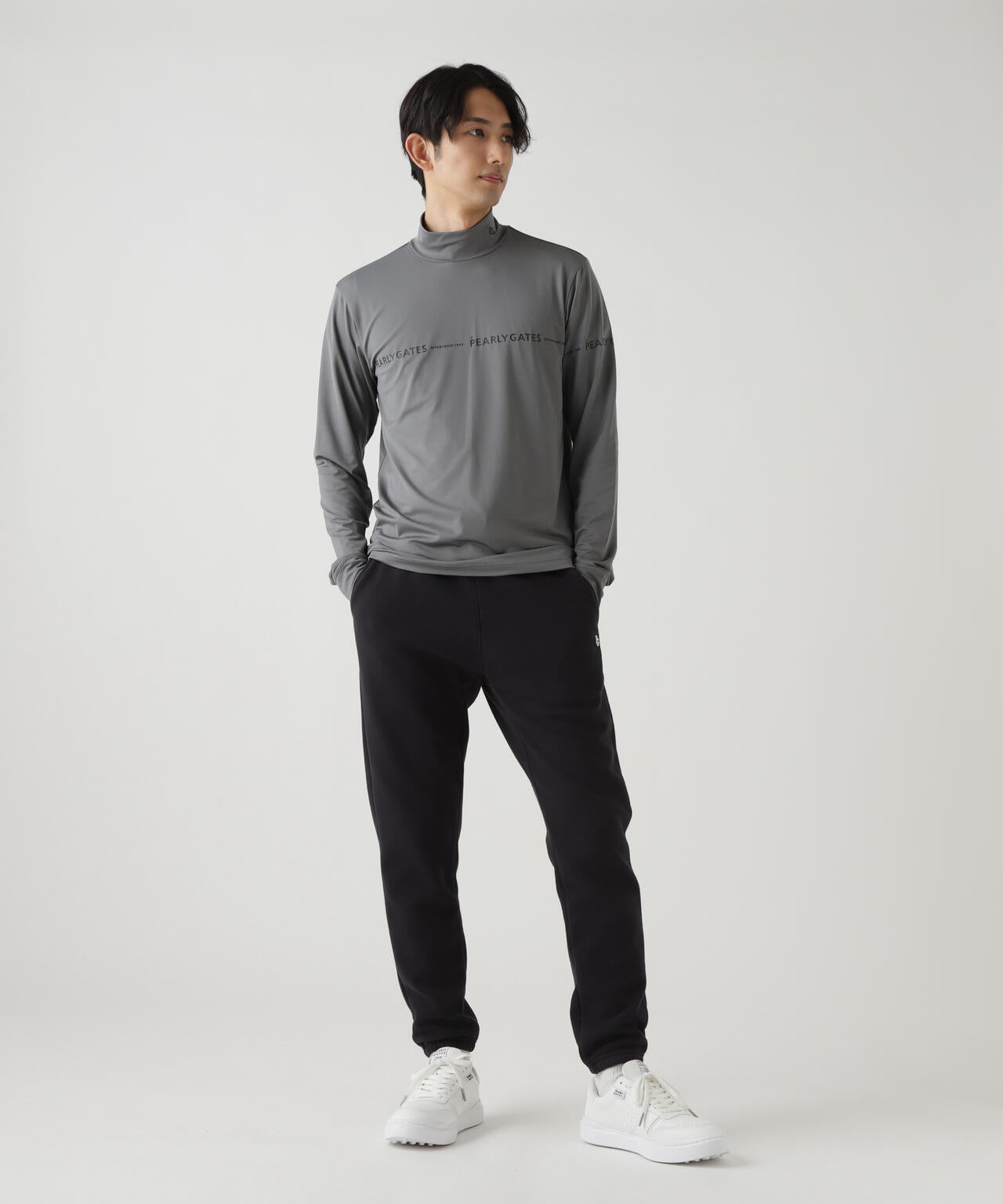 37.5ベア天竺長袖ハイネックカットソー