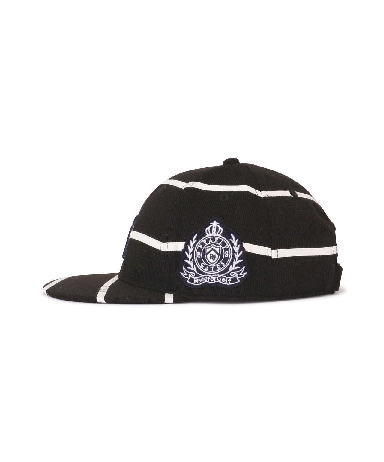 ボーダー柄フラットブリムUVキャップ (UNISEX)
