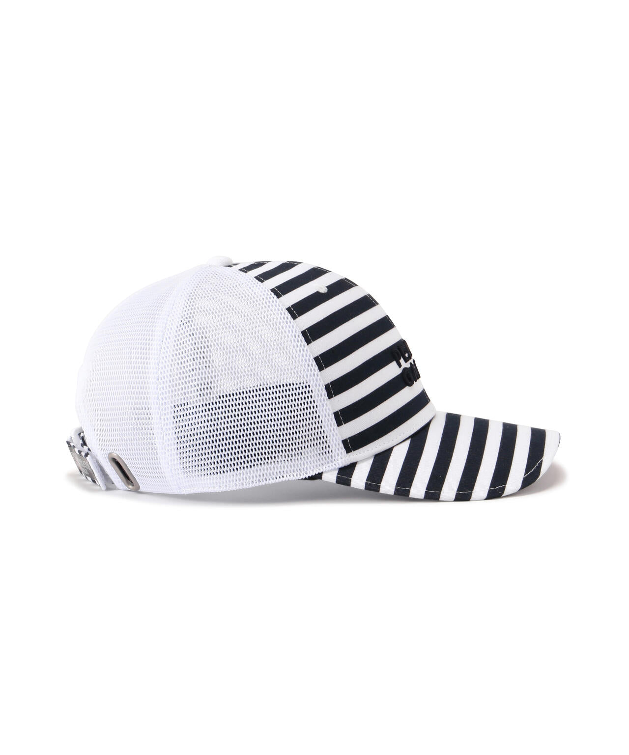 【PG is PG】メッシュ×リサイクルツイルキャップ ＜ボーダー柄＞ (UNISEX)