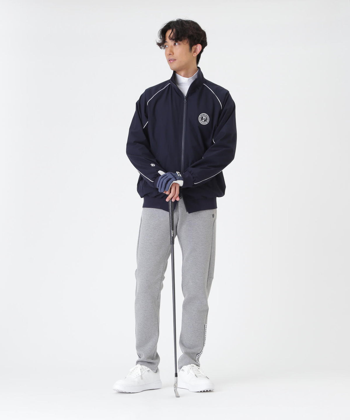 Peメカニカルストレッチ手裏剣ジャガードスタンドジップブルゾン (MENS)