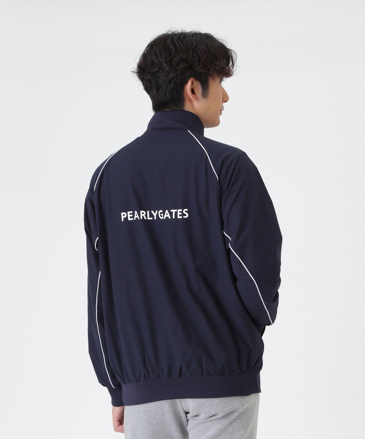 Peメカニカルストレッチ手裏剣ジャガードスタンドジップブルゾン (MENS)