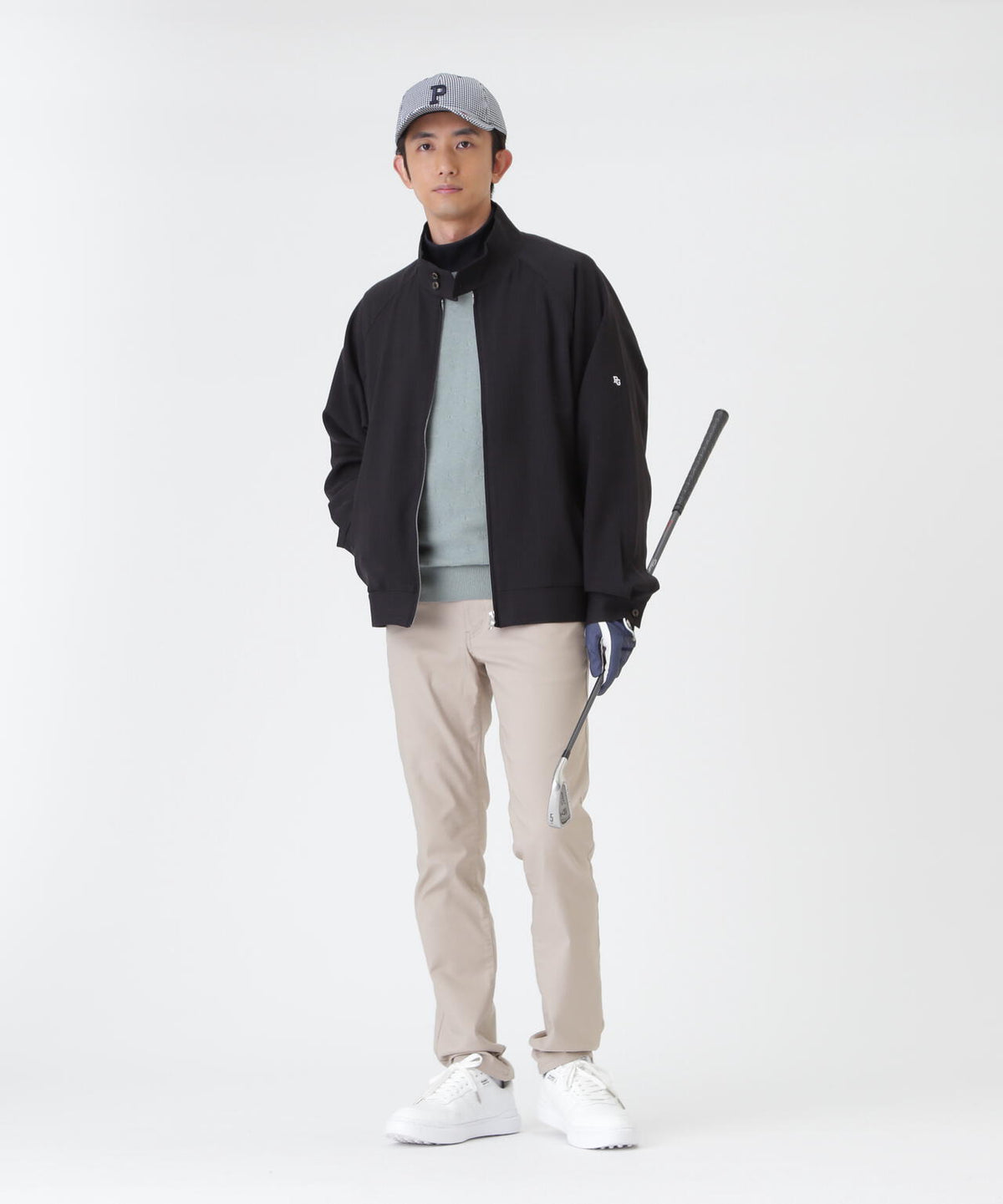 ウーリーノブルゾン ＜ブラックピンストライプ柄＞ (MENS)