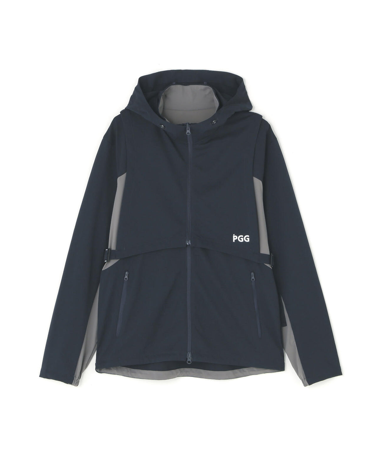 [PGG] [直営店舗&公式オンライン限定]  TEXBRID梨地×トリコットフルジップフーディレイヤードブルゾン (MENS)