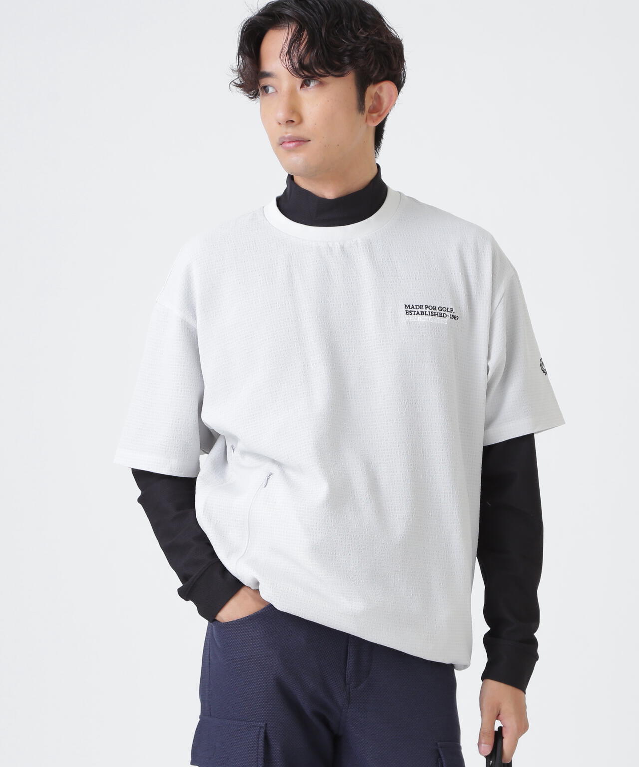4WAY高通気Woven半袖スニードTシャツ (MENS)