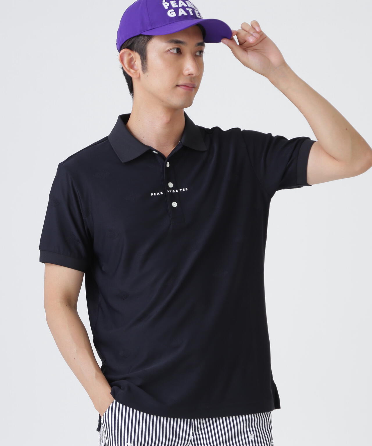 メッシュジャガード半袖ポロシャツ (MENS)