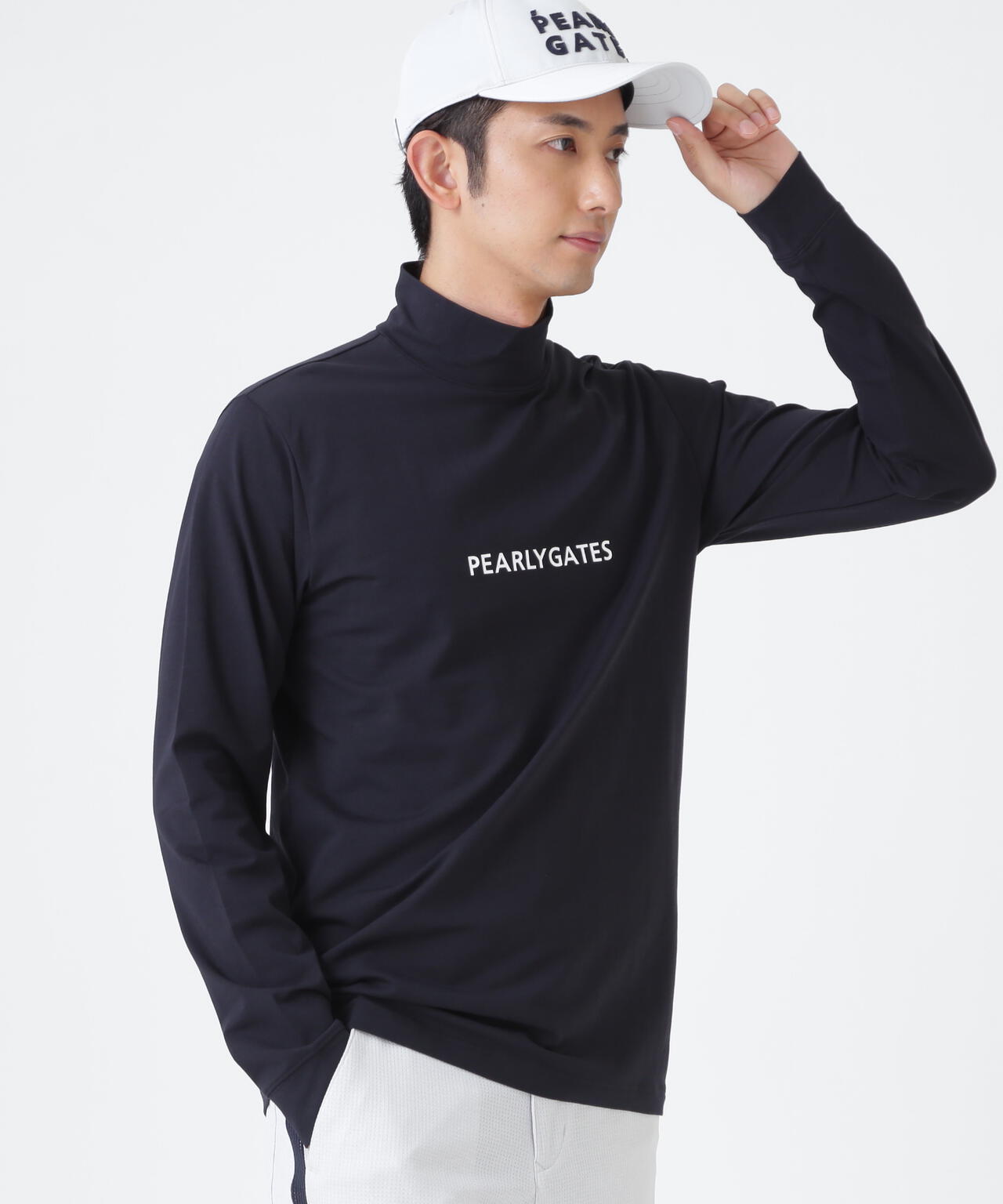 スーピマベア天長袖ハイネックカットソー (MENS)