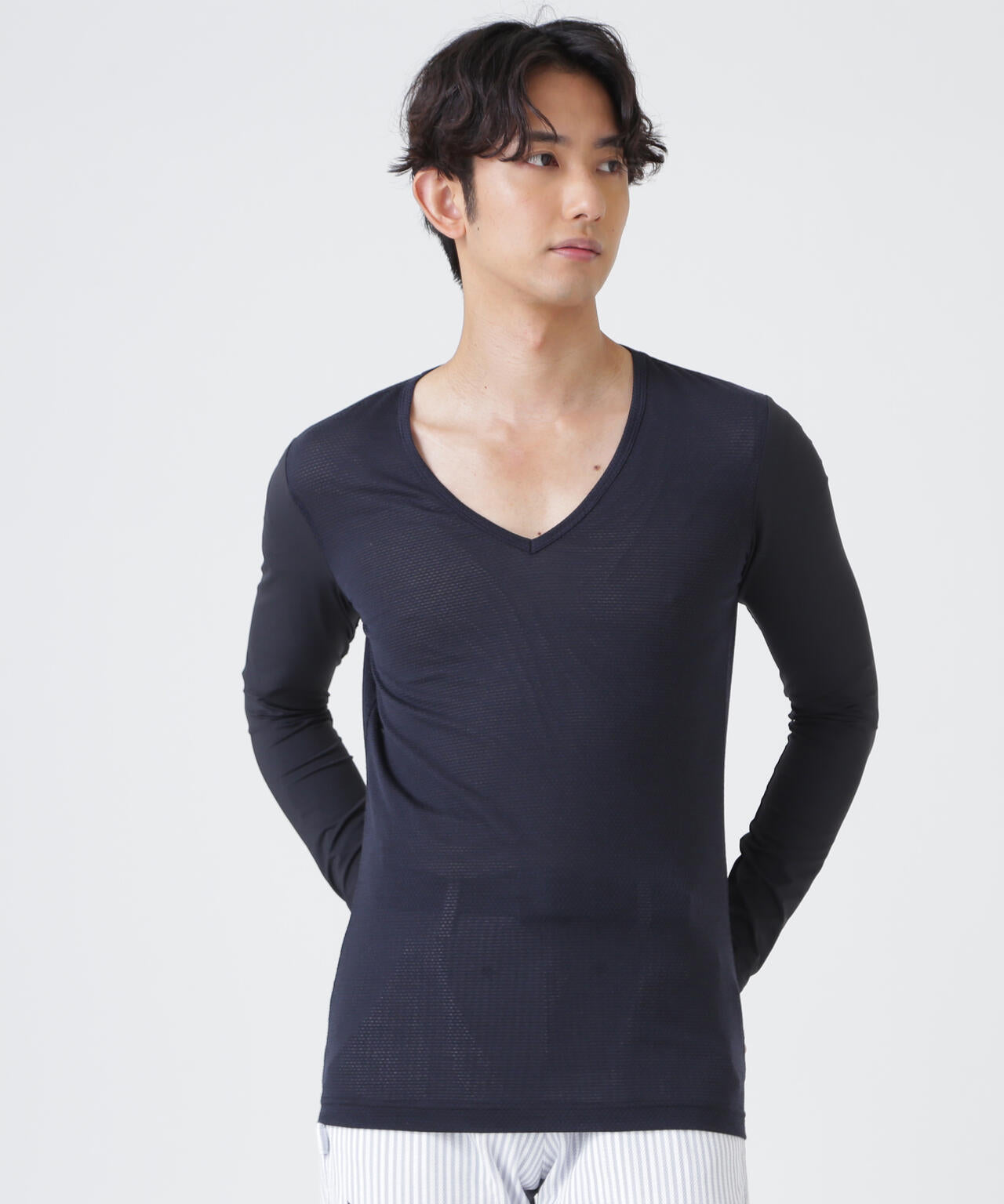 Super Natural ウールメッシュ × ナイロンベア天竺(MENS)