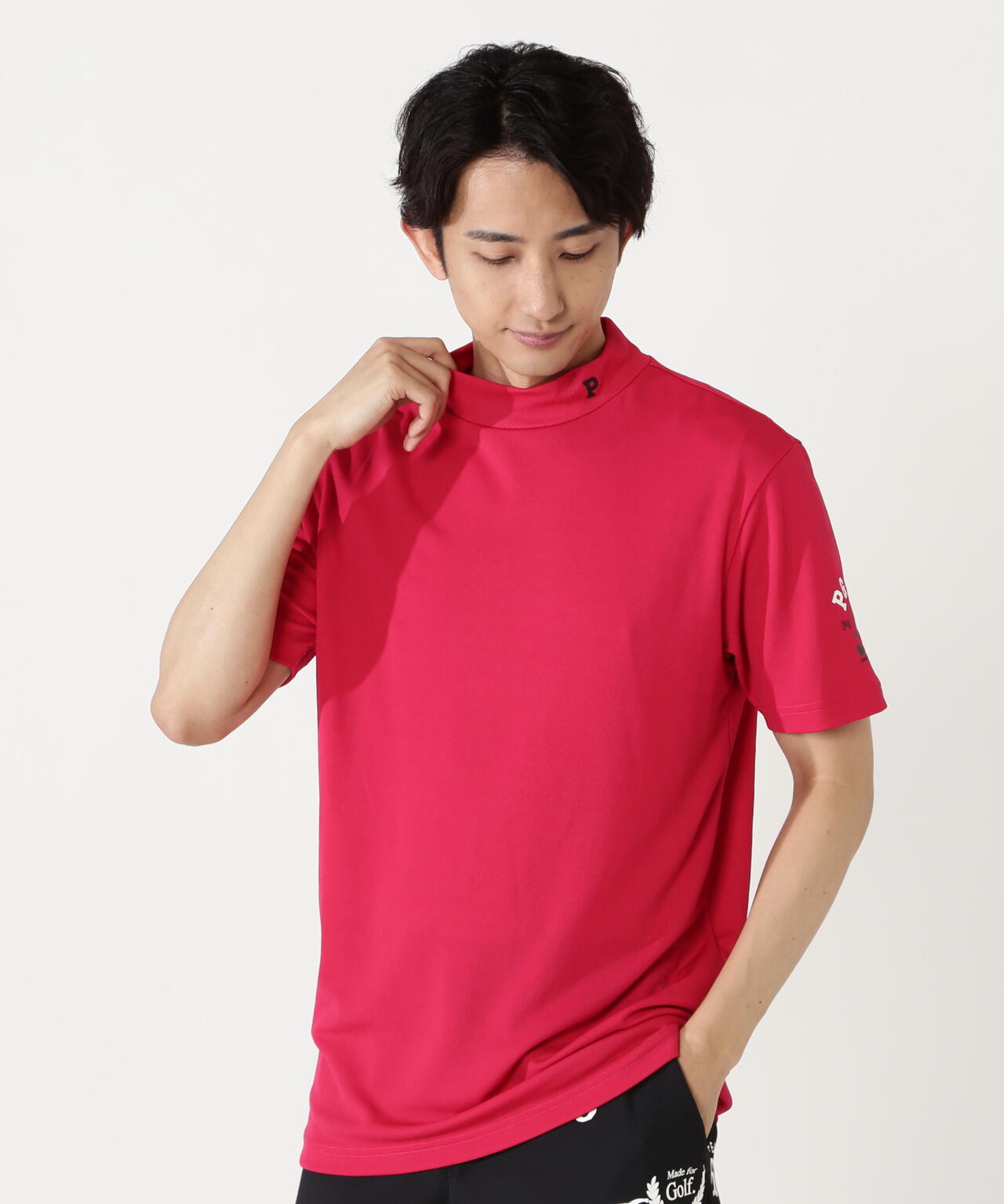 Stone Cool2冷感ポリエチレンバーズアイ半袖ハイネックカットソー