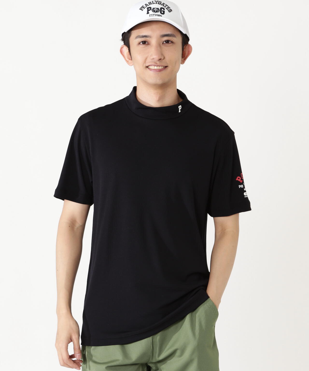 Stone Cool2冷感ポリエチレンバーズアイ半袖ハイネックカットソー