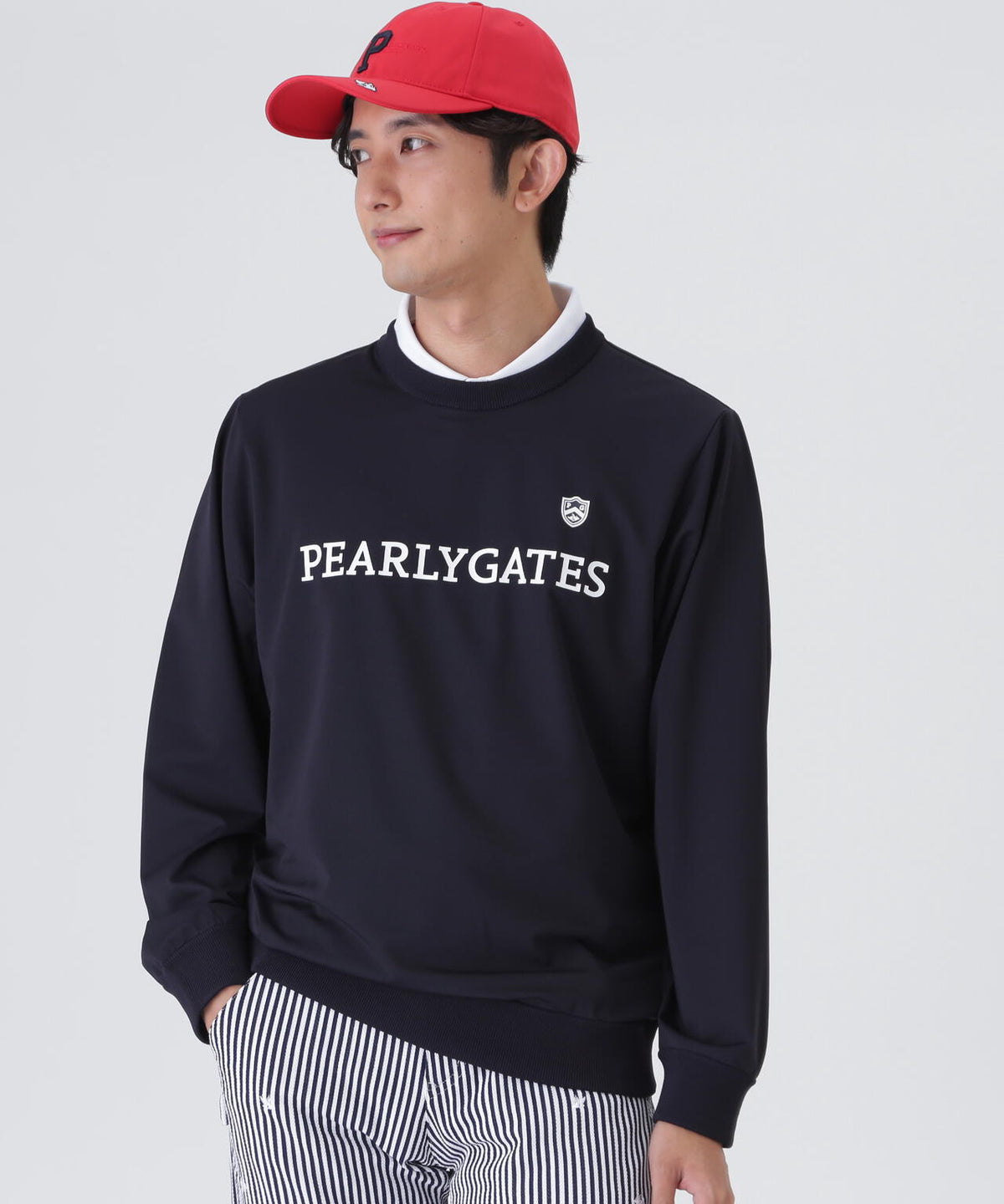 Pyヤーンベア天竺クルーネックニットプルオーバー (MENS)