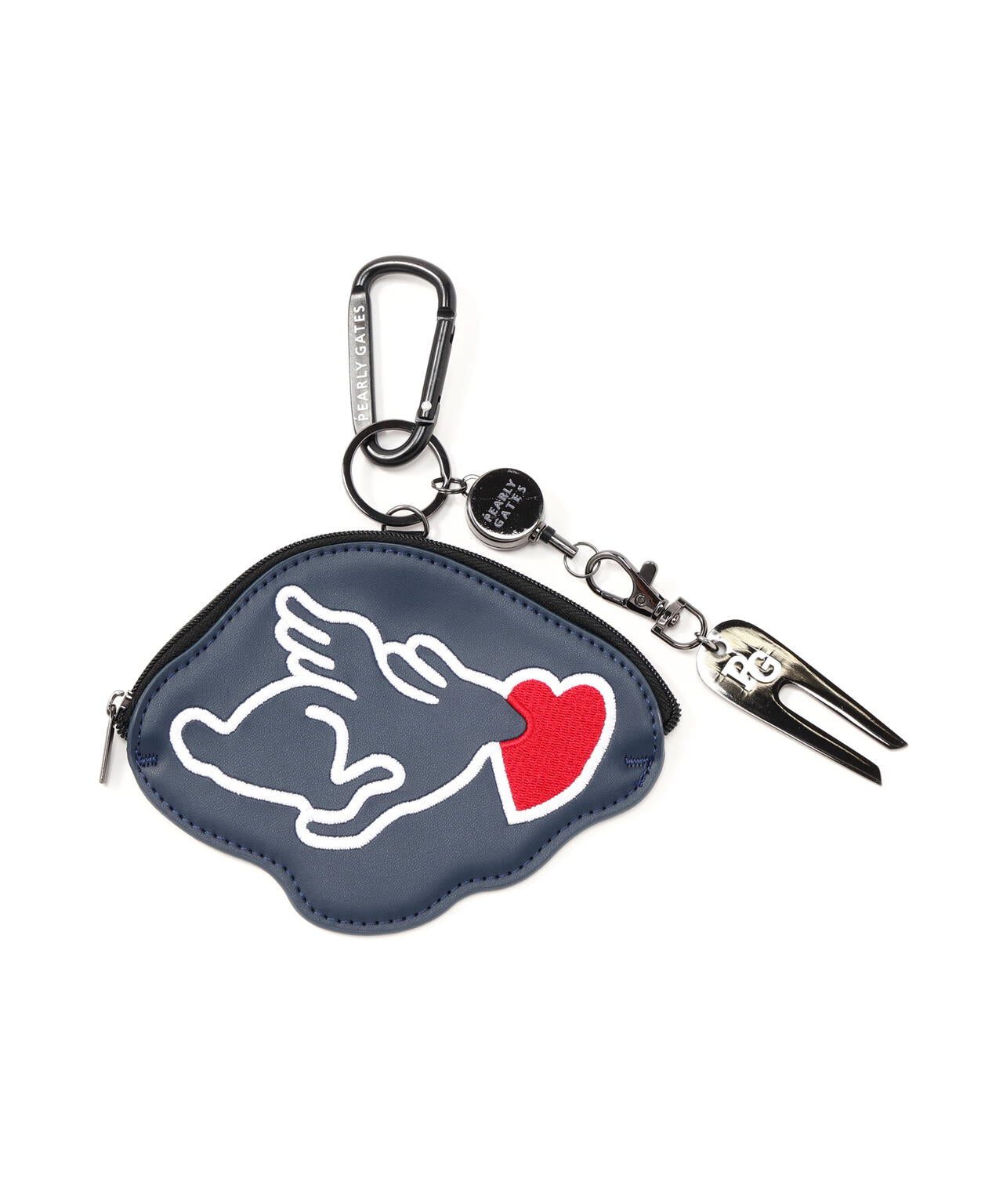 うさぎ図鑑グリーンフォーク付きマルチポーチ (UNISEX)