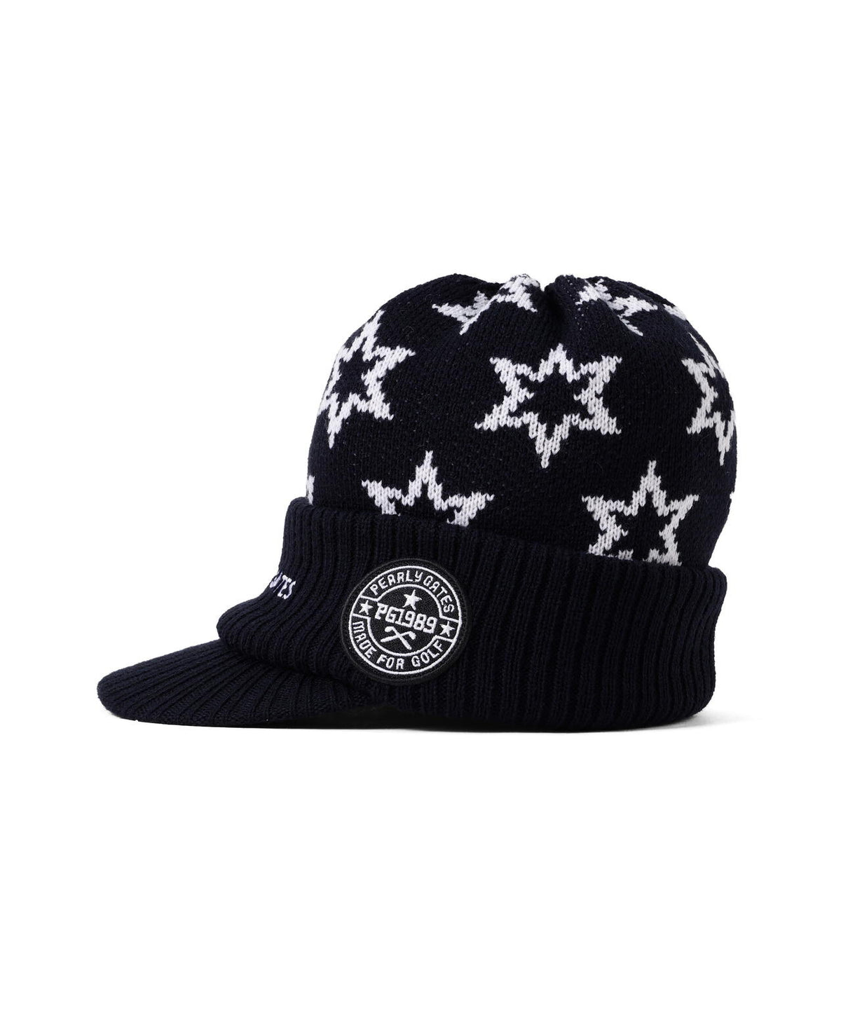 つば付きニットワッチ ＜キラ星柄＞ (UNISEX)