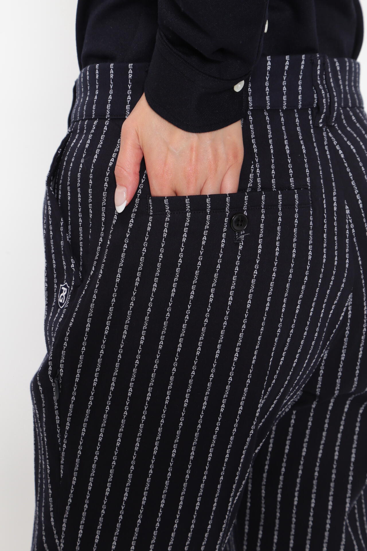 強ストレッチ パンツ ＜PGロゴストライプ＞