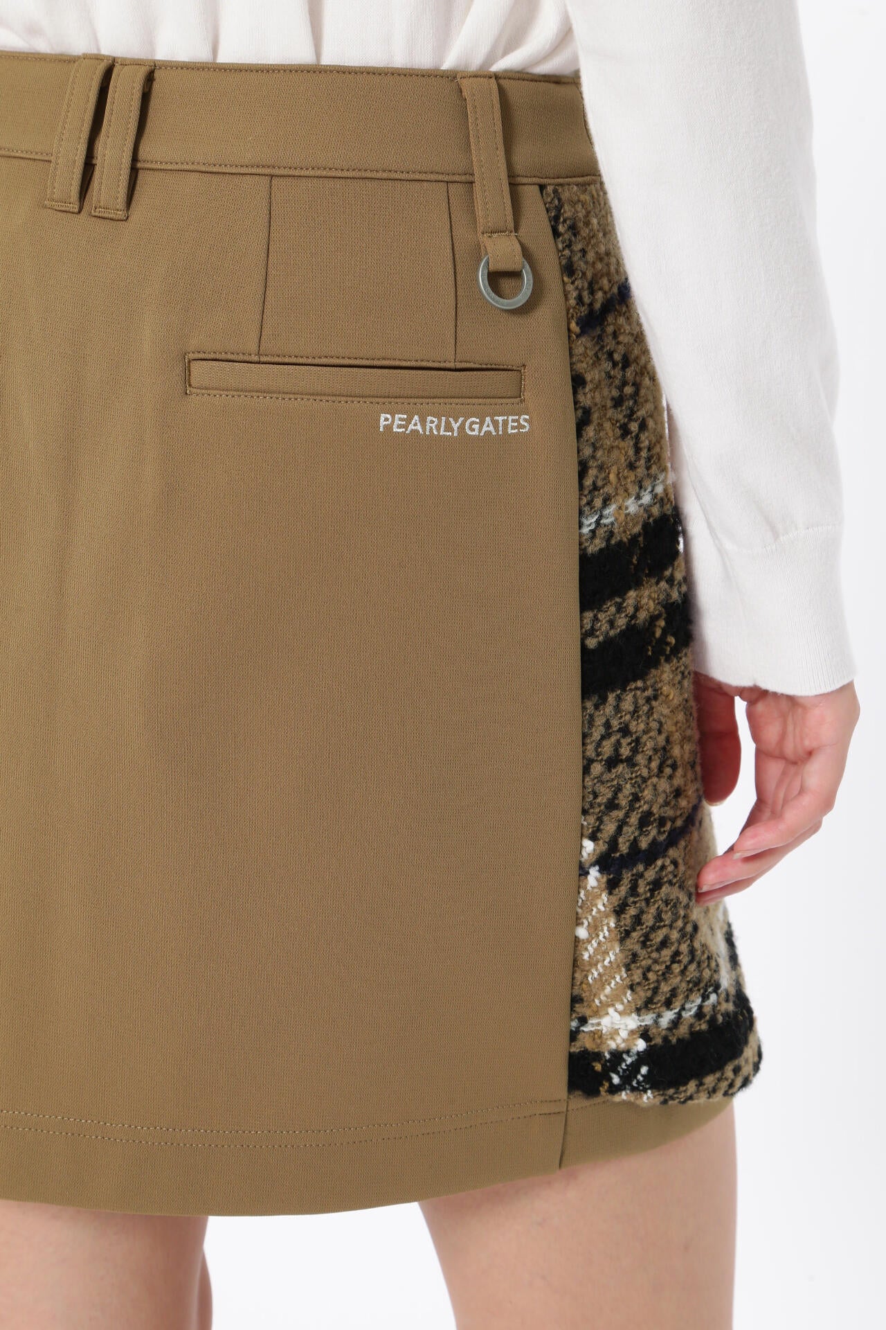 TEXBRIDニットライクハーフ×ロービングビッグチェック スカート ＜CHECKシリーズ＞