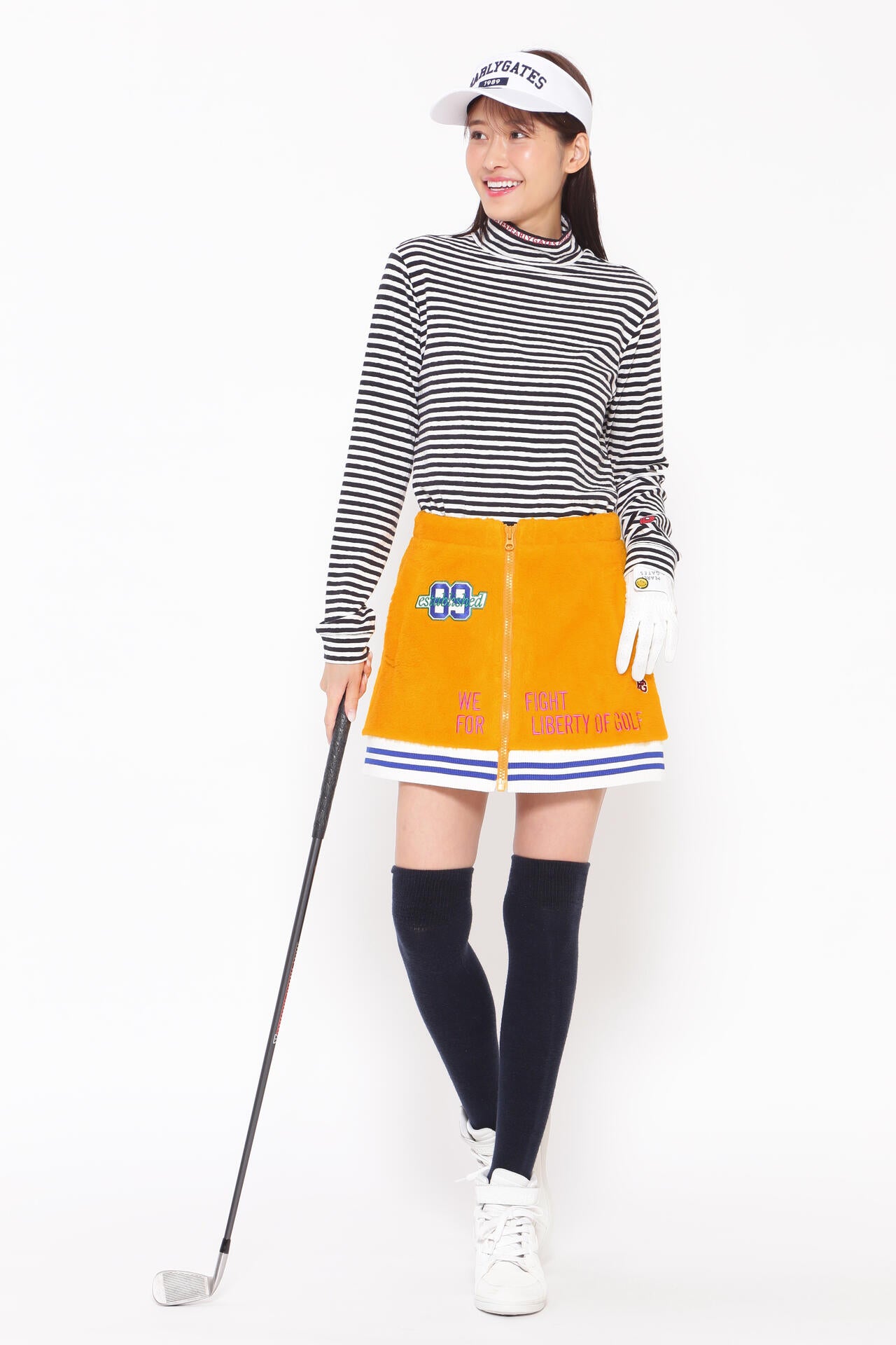 アクリルポリエステルボア フロントジップスカート ＜カレッジロゴ＞