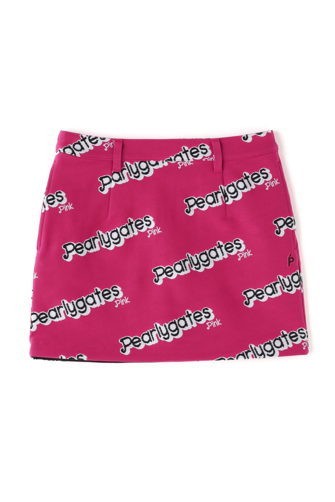 ポリエステルストレッチロゴジャガード スカート ＜Pink with BLACK＞