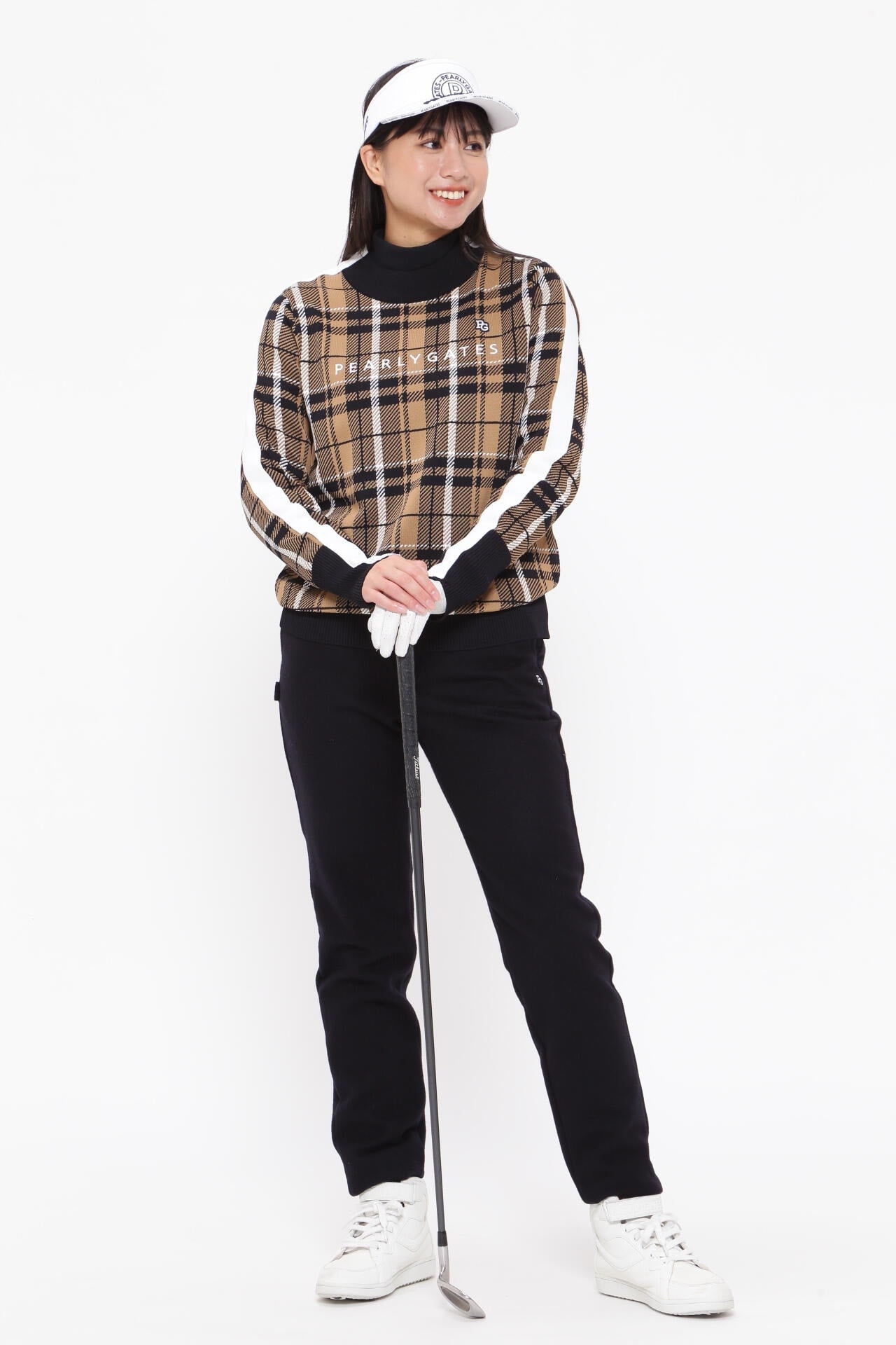 モックネックニットプルオーバー ＜CHECKシリーズ＞