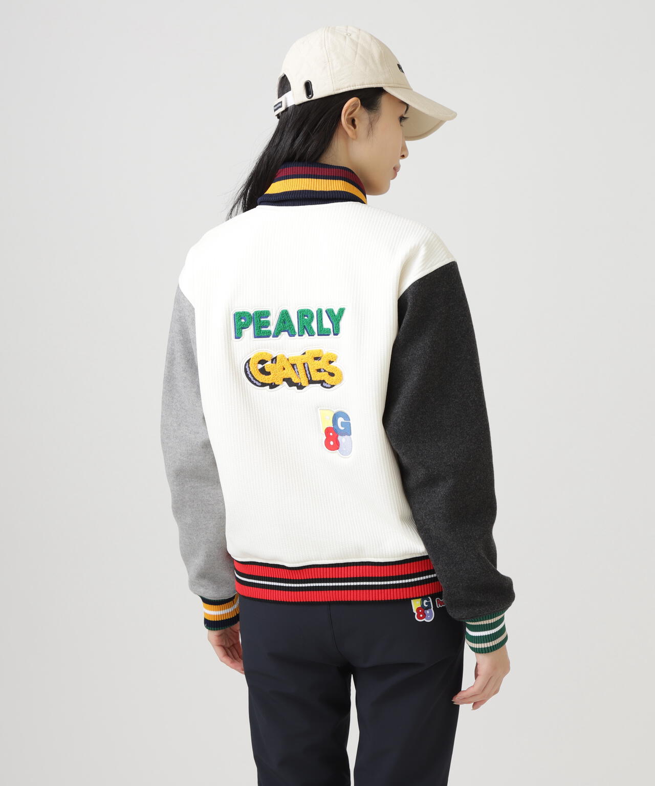 PeストレッチヘリンボーンJQ裏起毛スタジャン