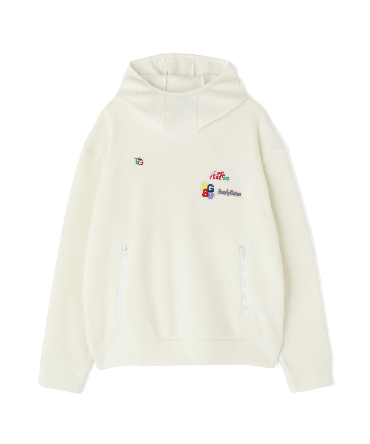 レーヨンブレンドストレッチフリースフーディプルオーバー