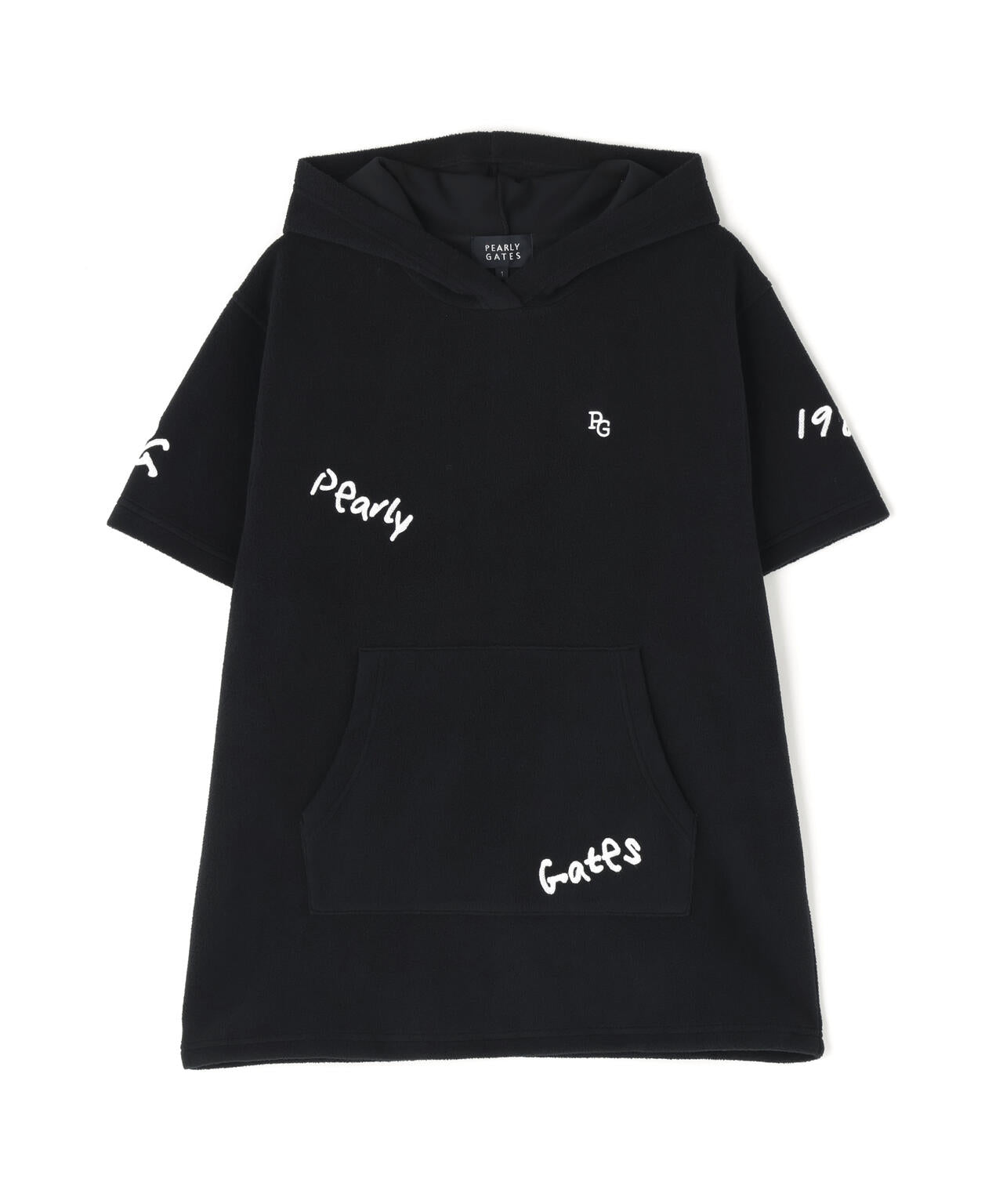 【PG is PG】 ストレッチフリース半袖フーディプルオーバー